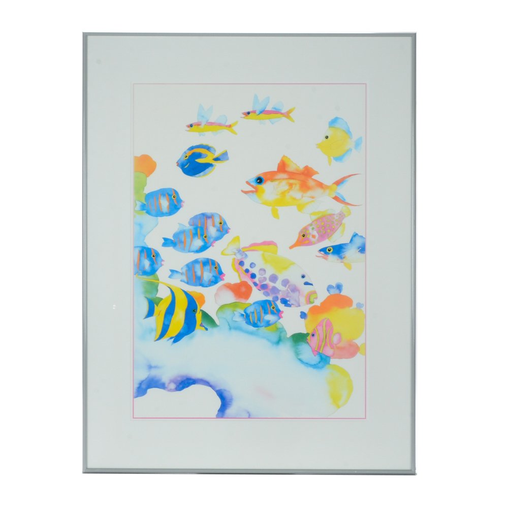 Offset Lithograph Print of Tropical Fish