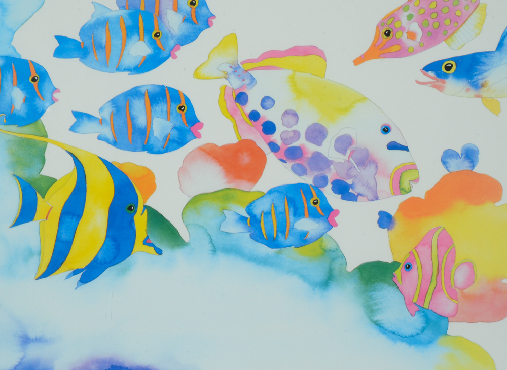 Offset Lithograph Print of Tropical Fish
