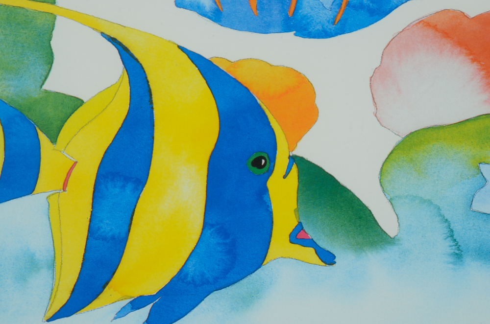 Offset Lithograph Print of Tropical Fish