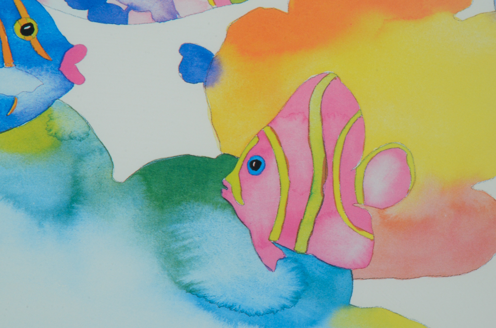Offset Lithograph Print of Tropical Fish