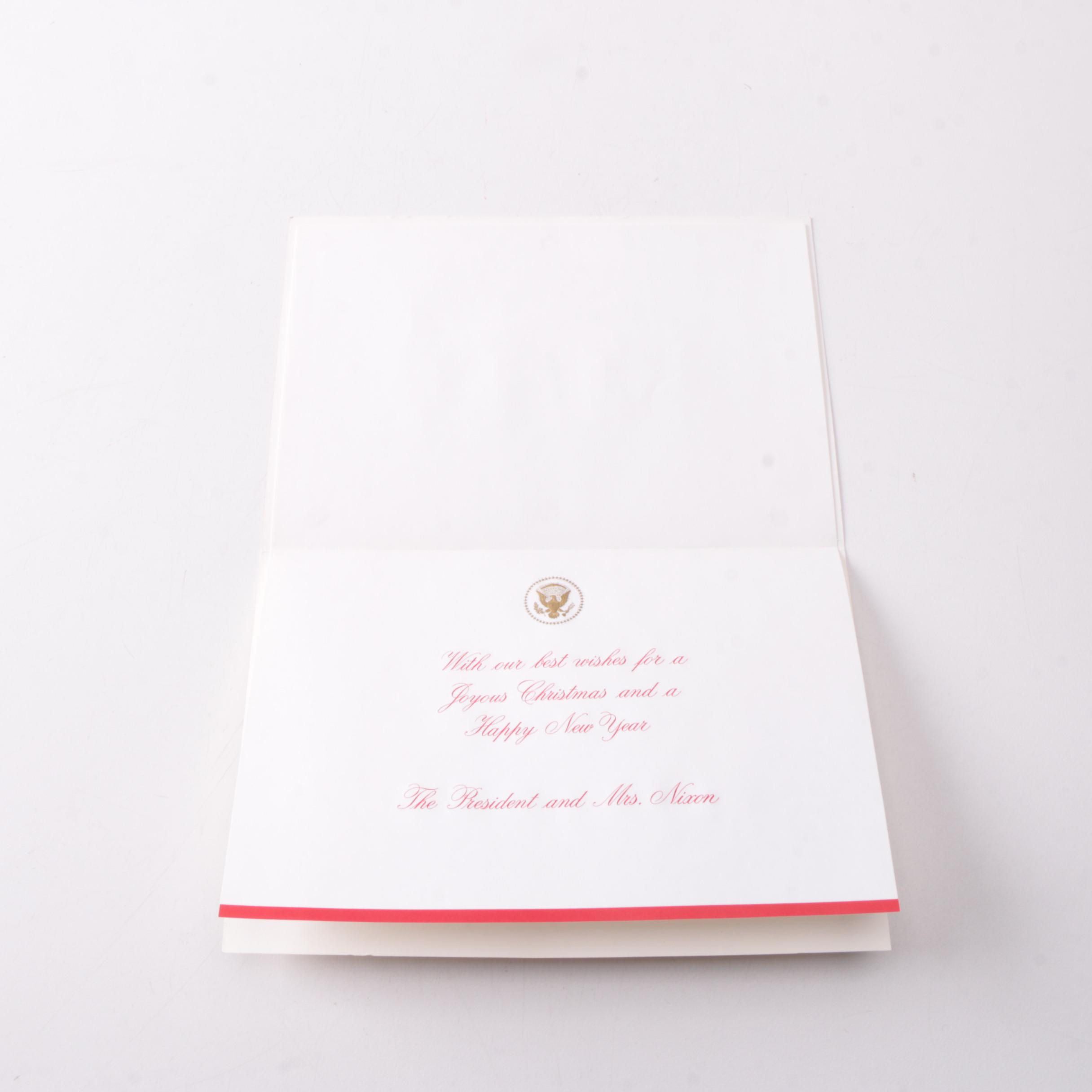 Richard and Pat Nixon Official White House Christmas Card