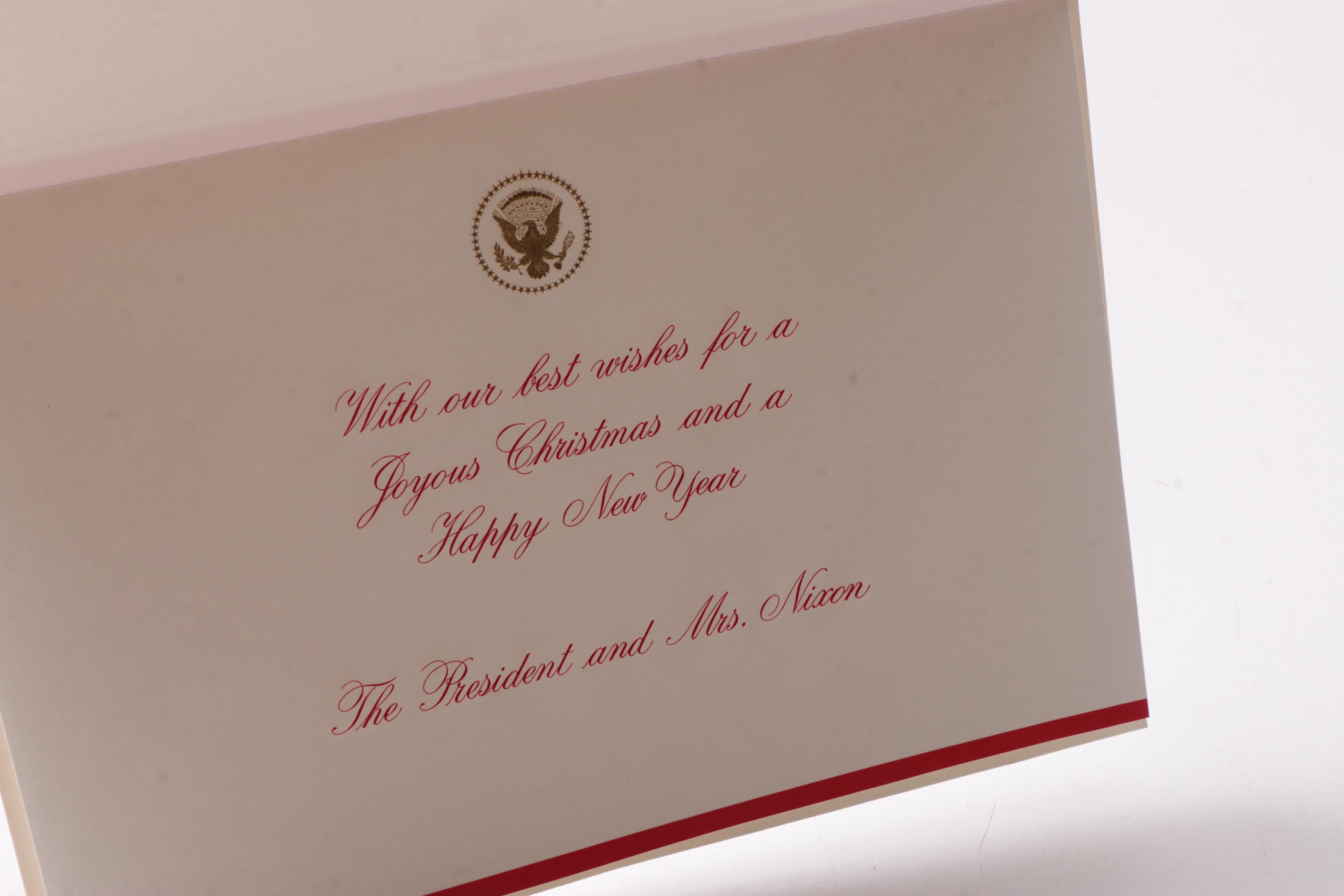Richard and Pat Nixon Official White House Christmas Card