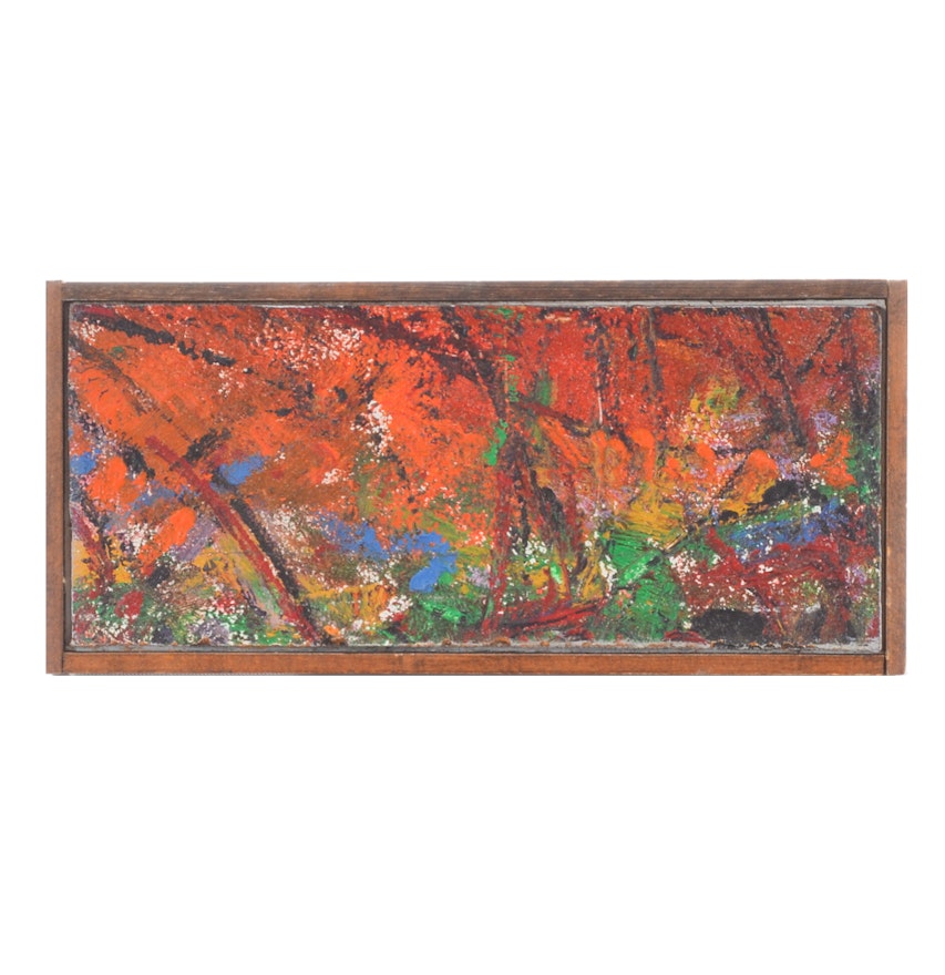 Paul Chidlaw Abstract Expressionist Oil Painting on Academy Board