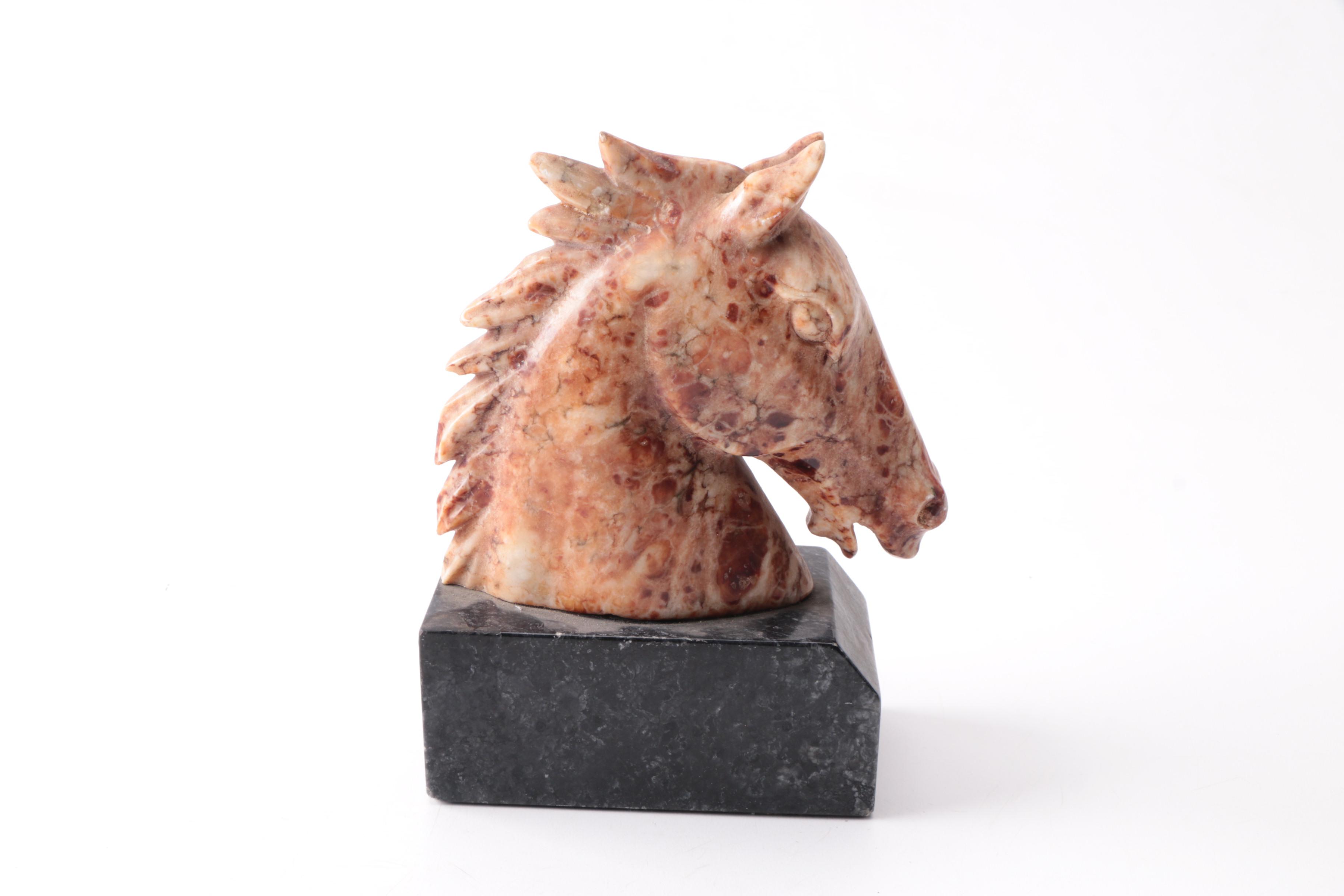 Soapstone Horse Head Bookends