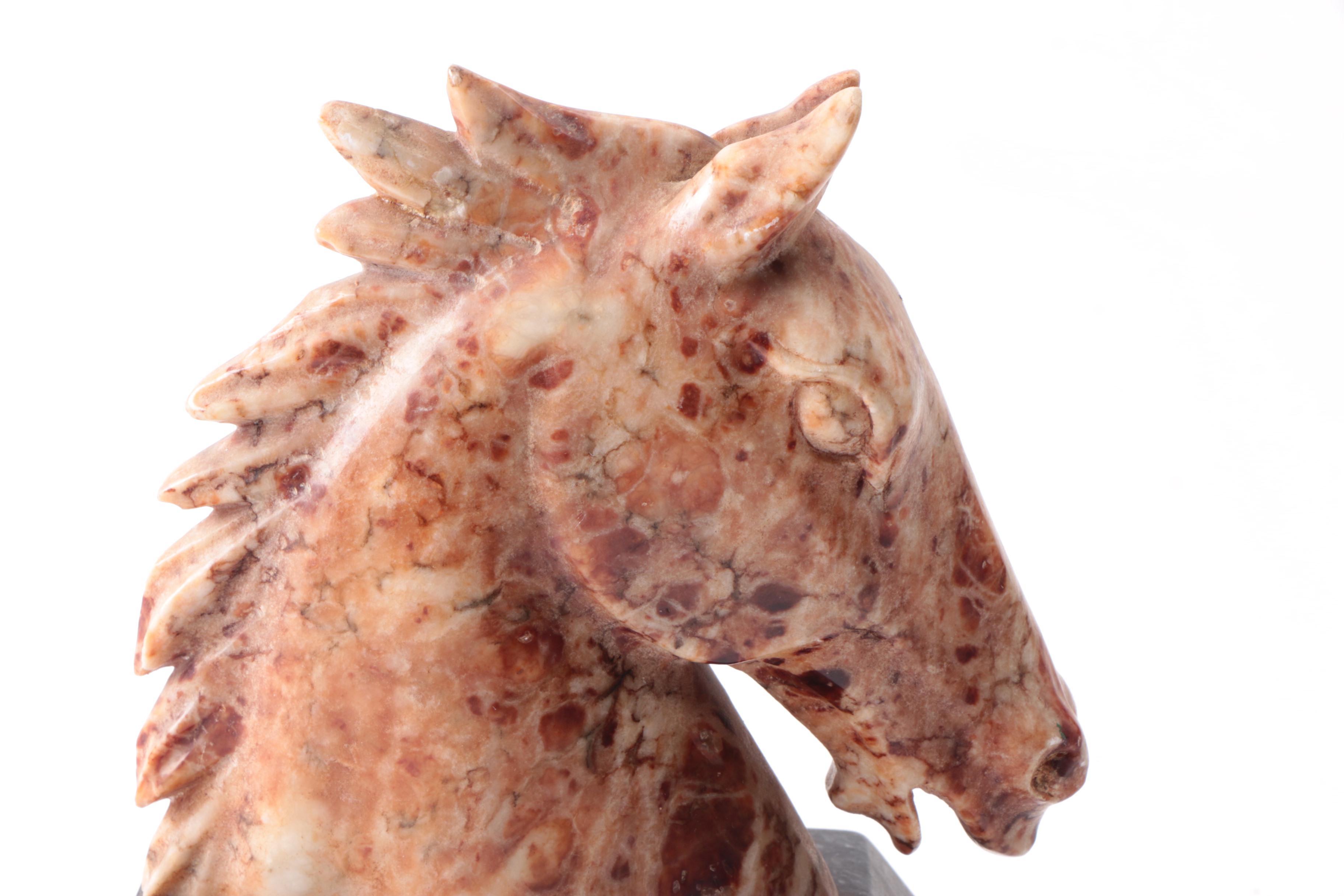 Soapstone Horse Head Bookends