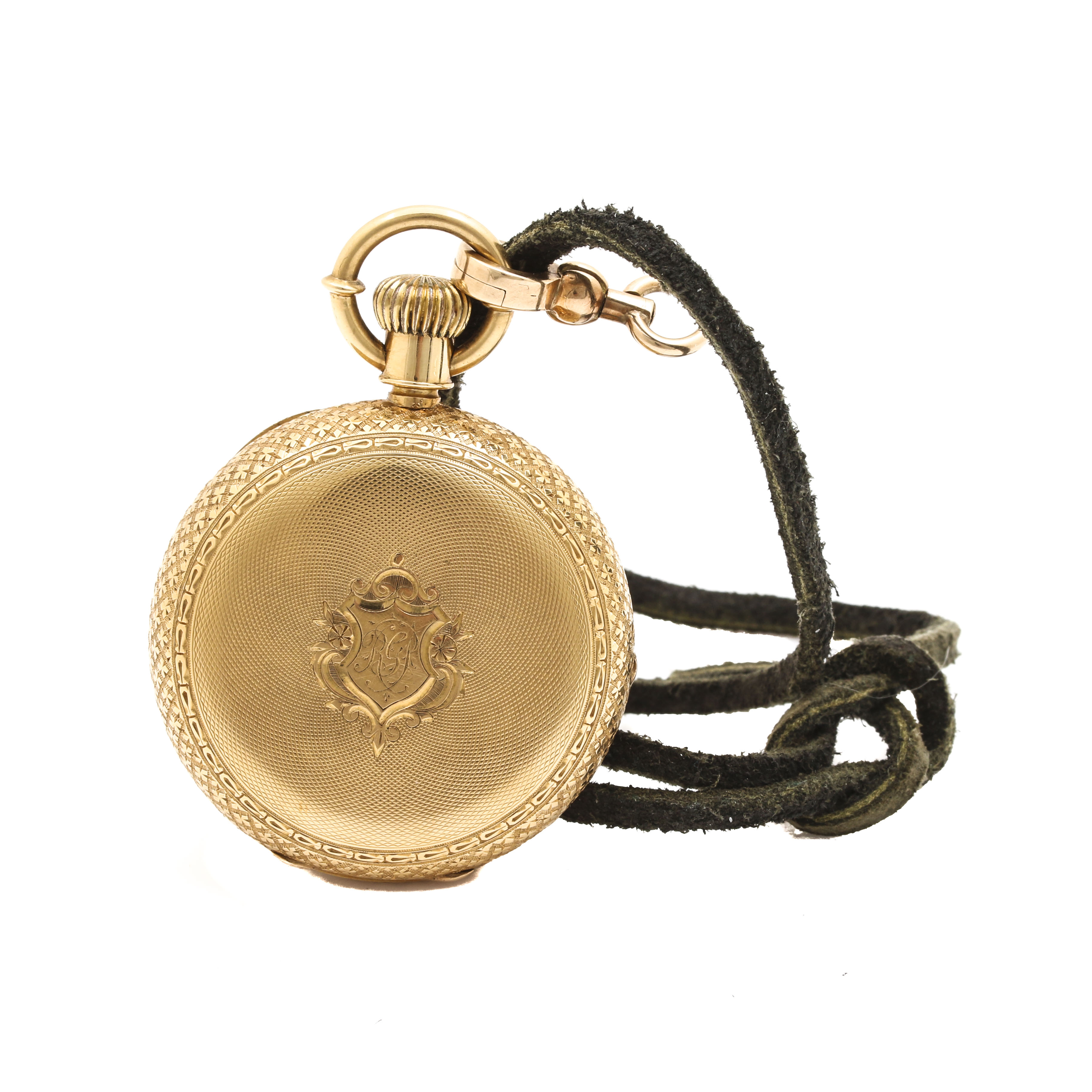 Vintage Perrit & Co 18K Yellow Gold Hunting Case Pocket Watch