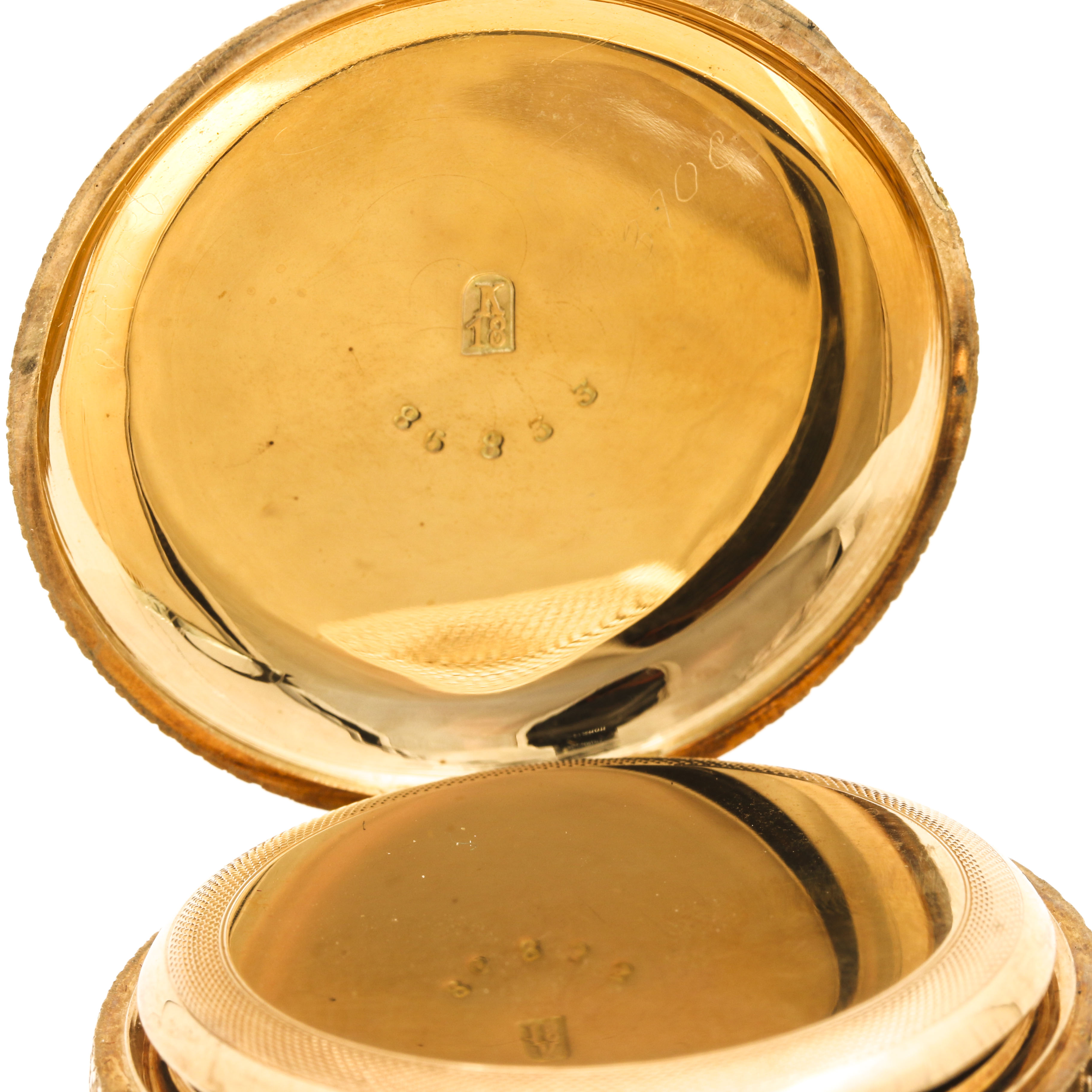 Vintage Perrit & Co 18K Yellow Gold Hunting Case Pocket Watch