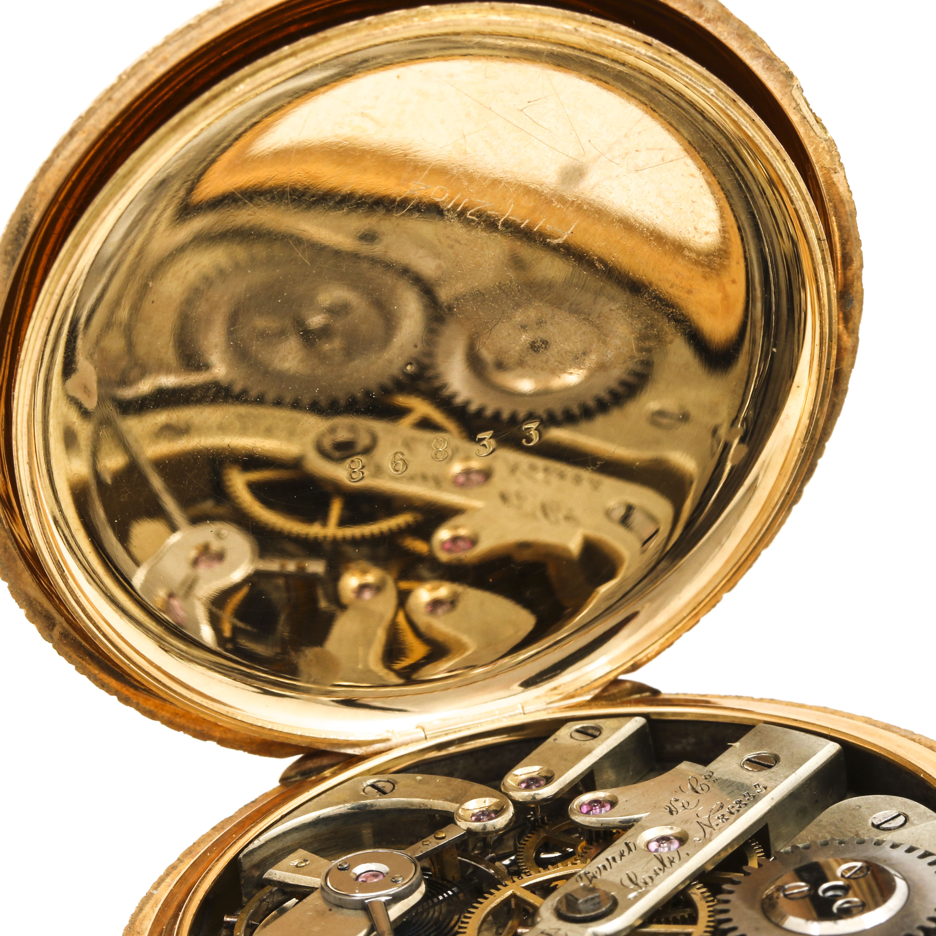 Vintage Perrit & Co 18K Yellow Gold Hunting Case Pocket Watch