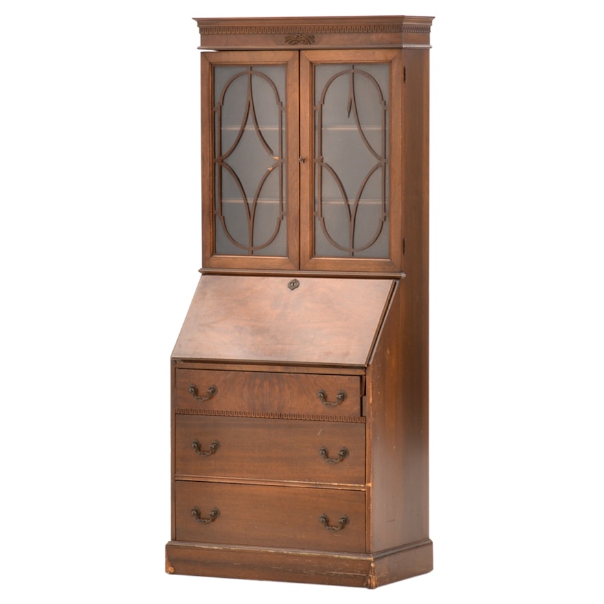 Vintage Hepplewhite Style Secretary Cabinet