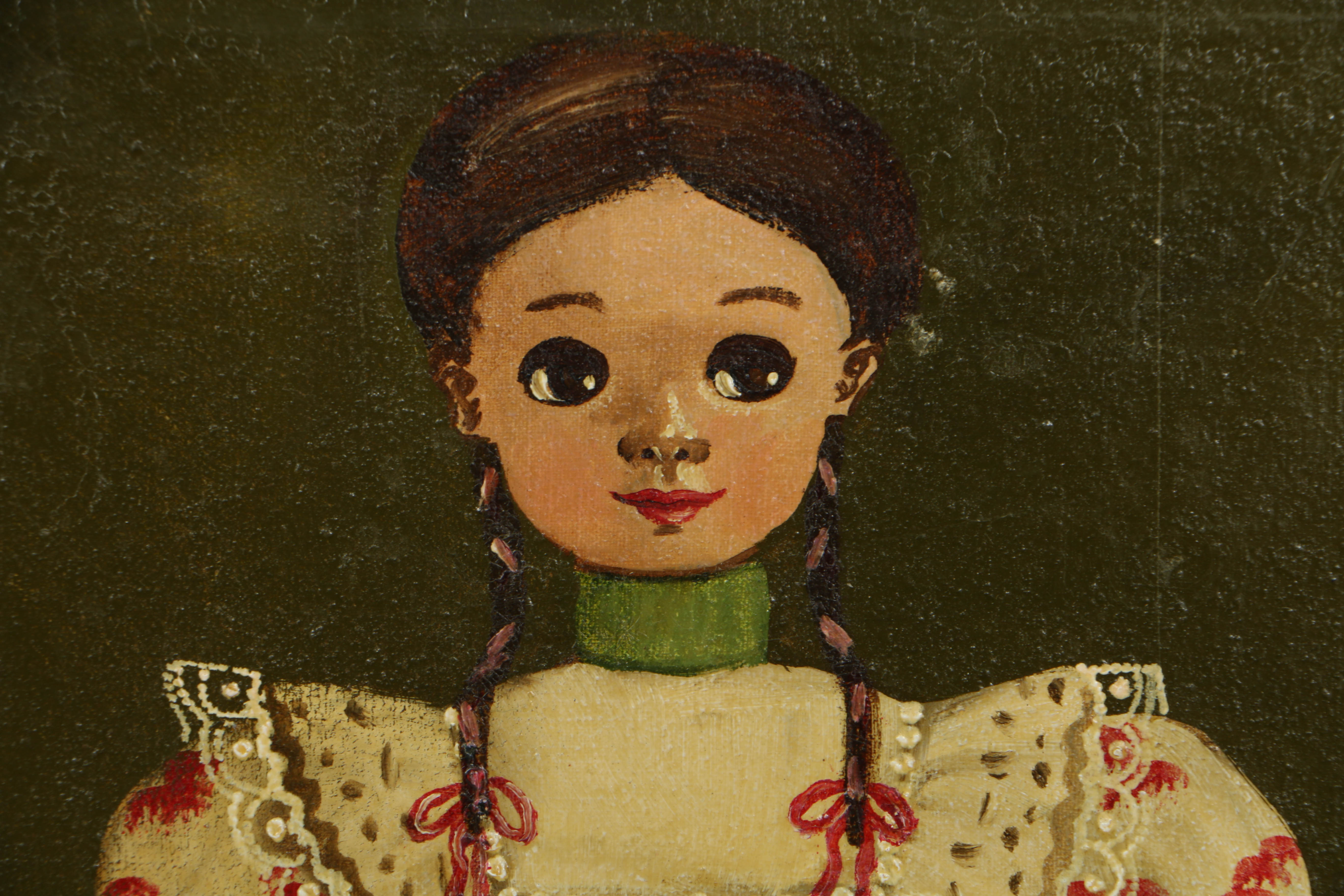 Agapito Labios Oil Painting on Canvas Girl in a Dress