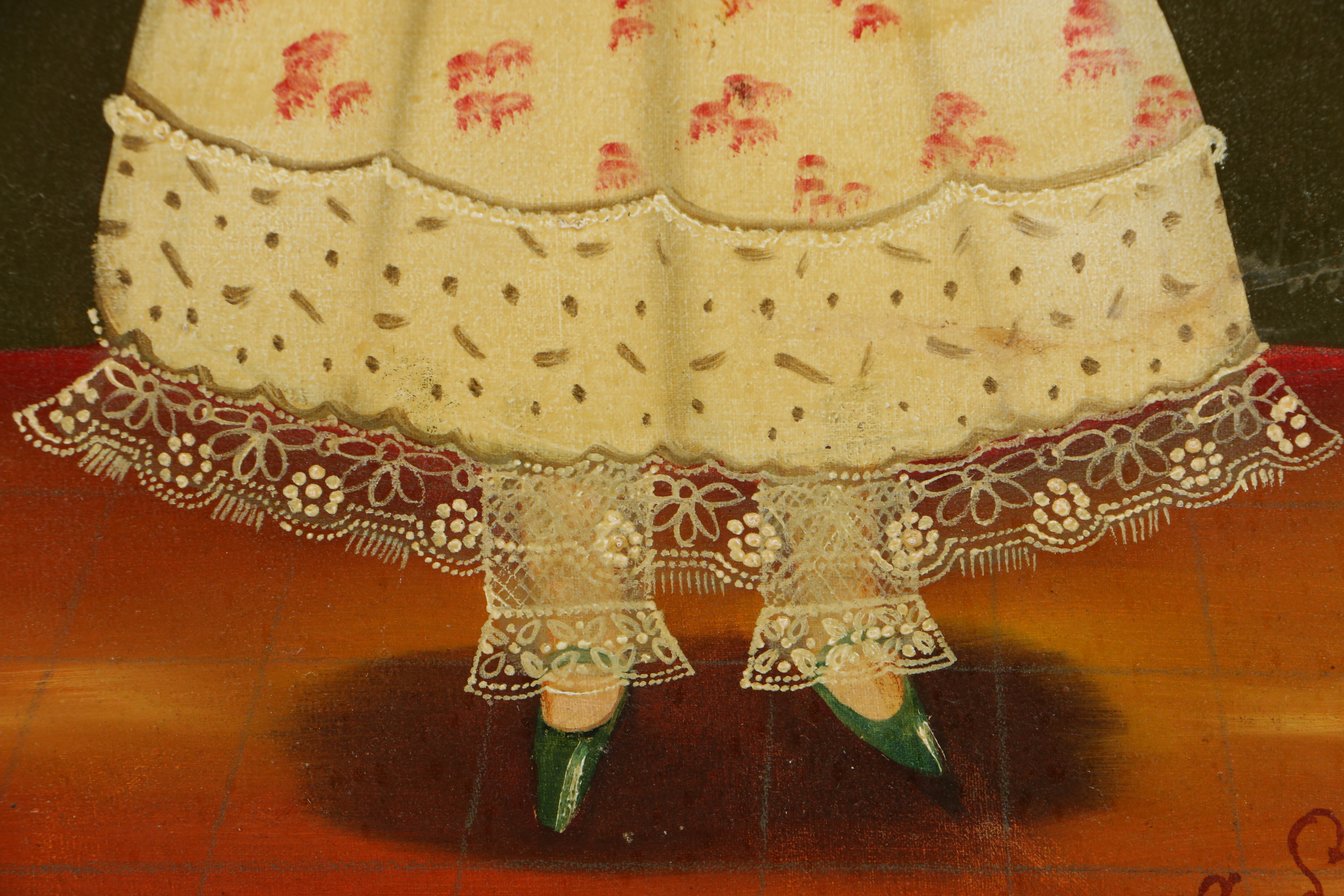 Agapito Labios Oil Painting on Canvas Girl in a Dress