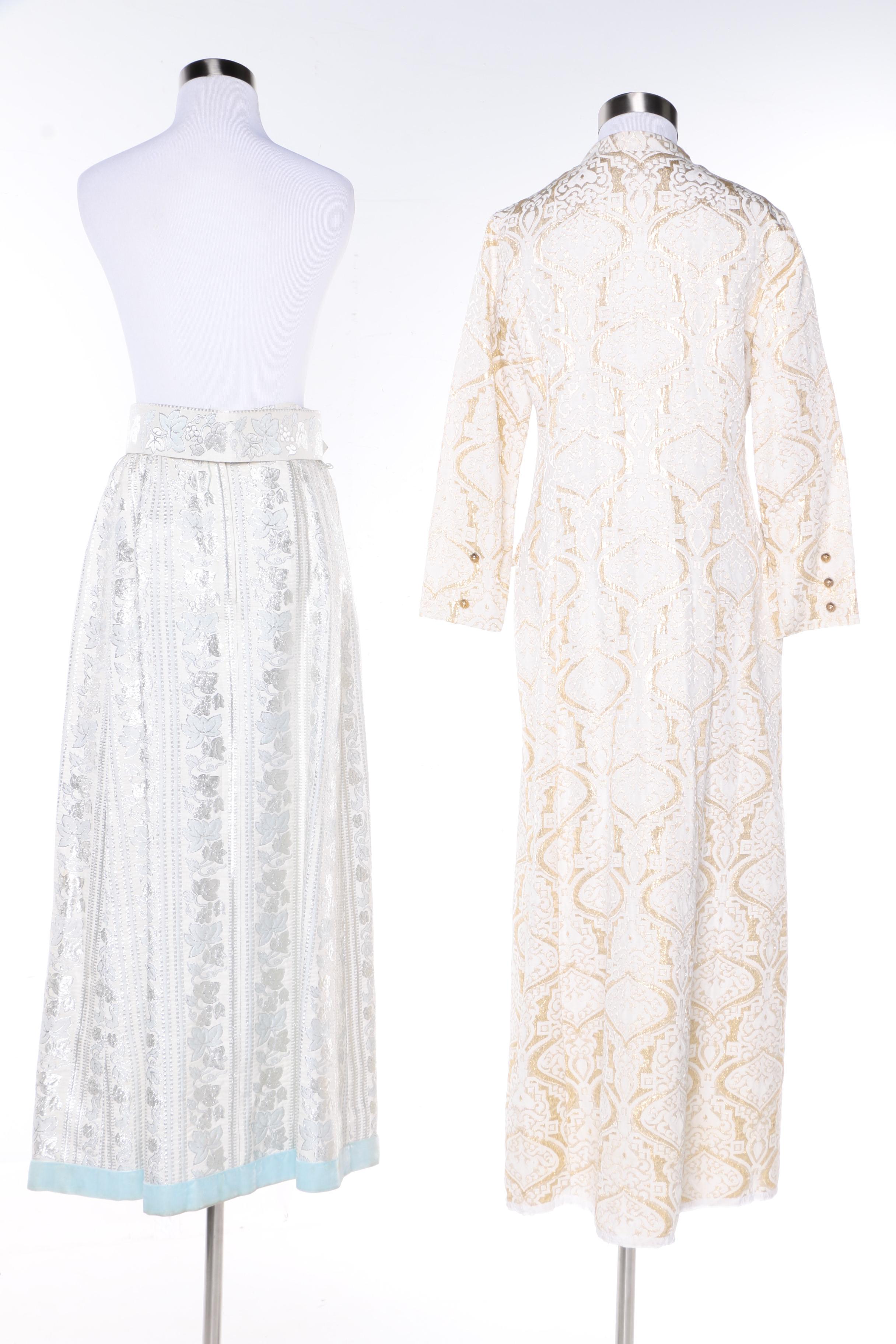 1970s Lillie Rubin Brocade Skirt and Evelyn Pearson House Coat