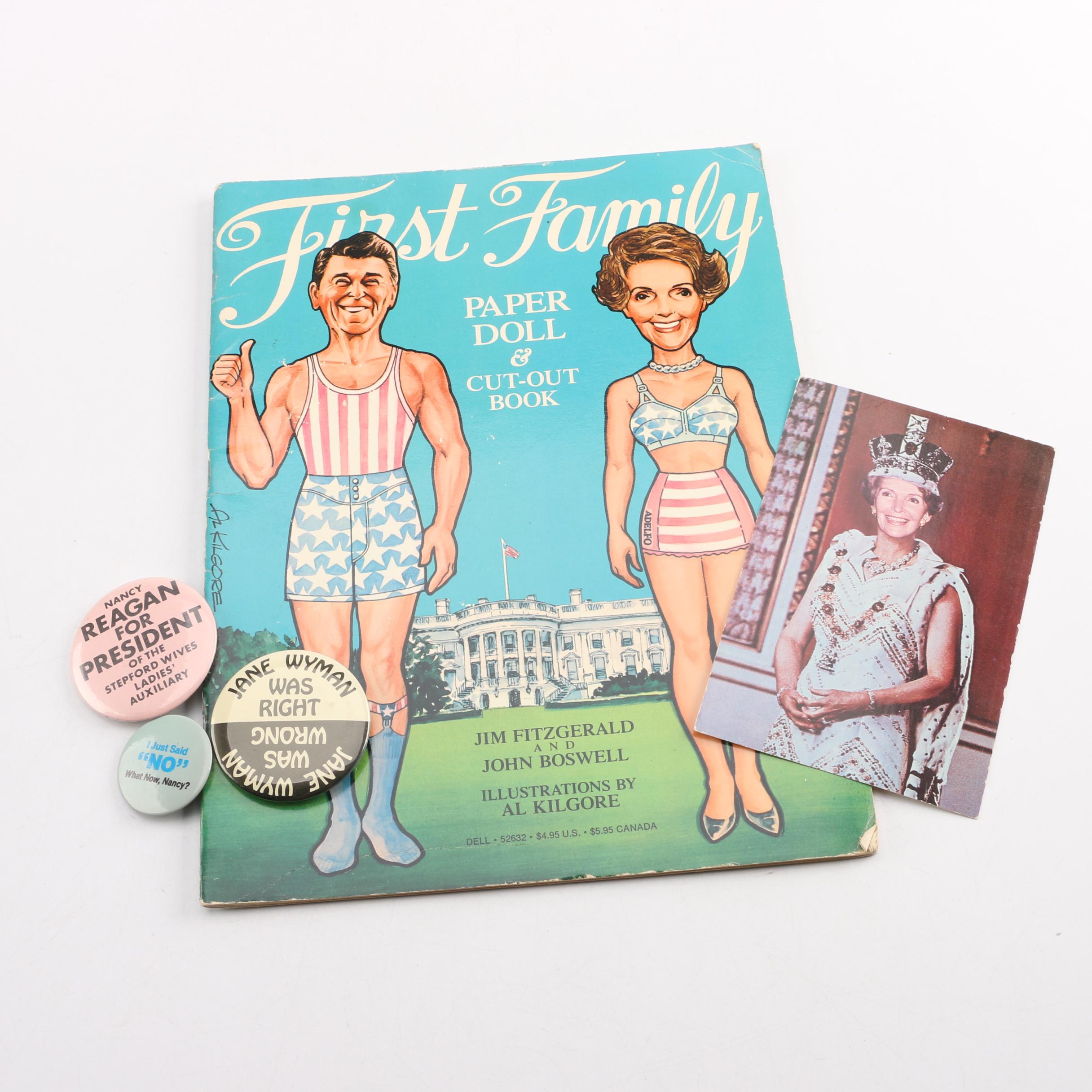 Satirical President Ronald Reagan and Mrs. Nancy Reagan Memorabilia