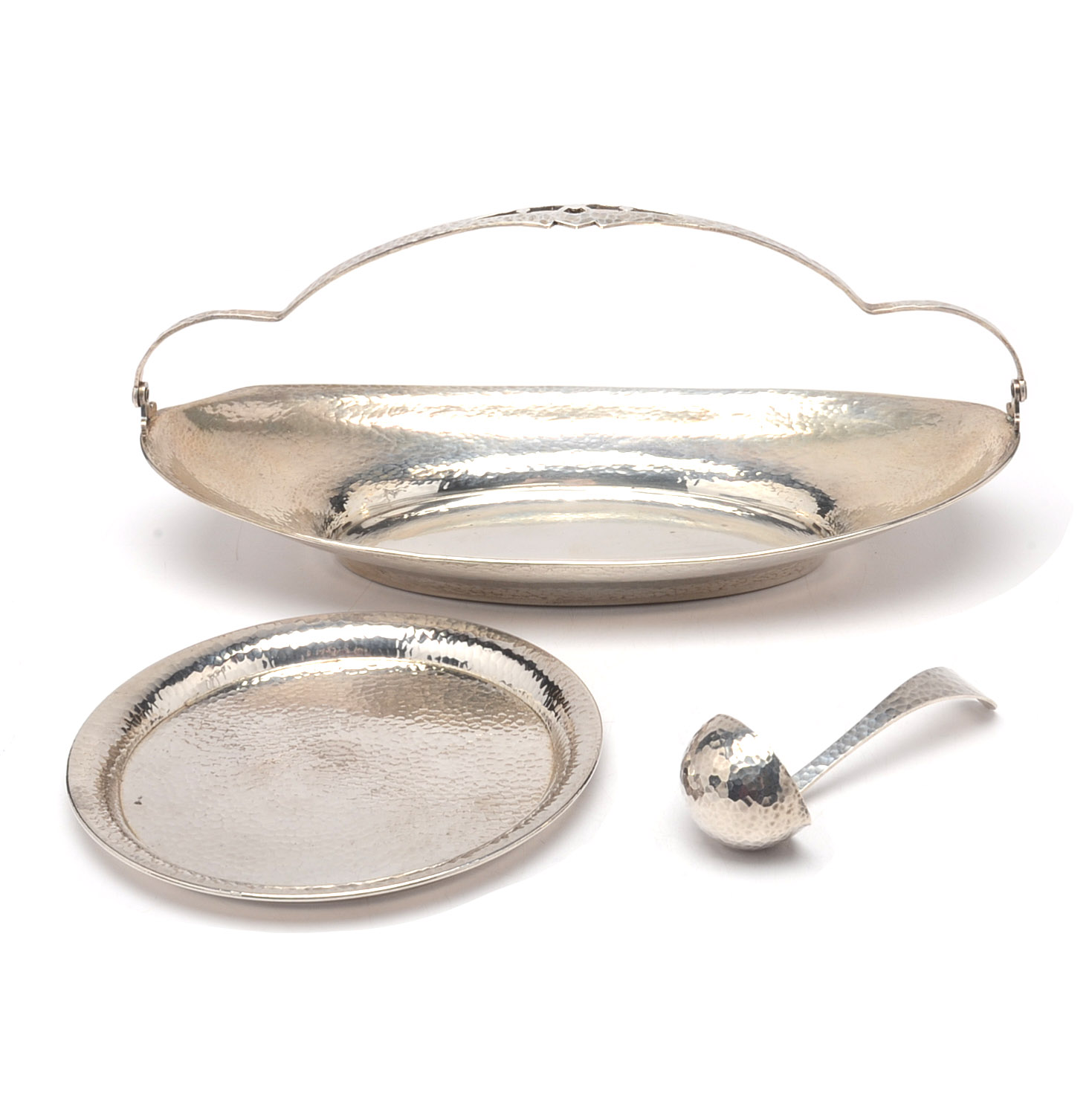 Marshall Field & Co. Colonial Sterling Silver Plate and Ladle with Basket