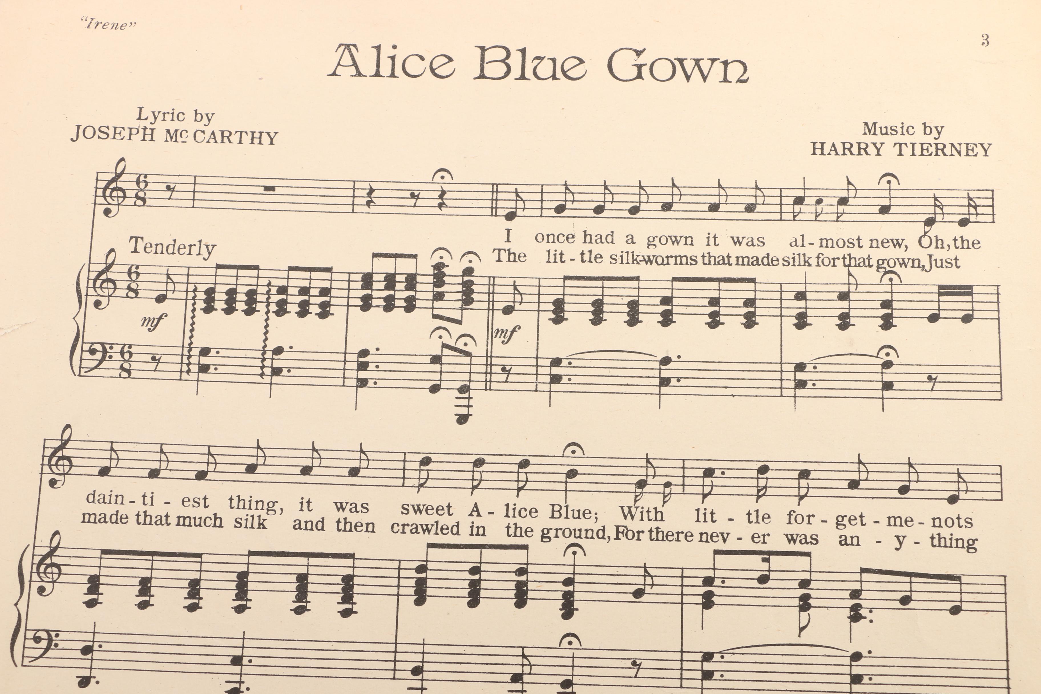 Socialite Alice Roosevelt Longworth Memorabilia and Sheet Music