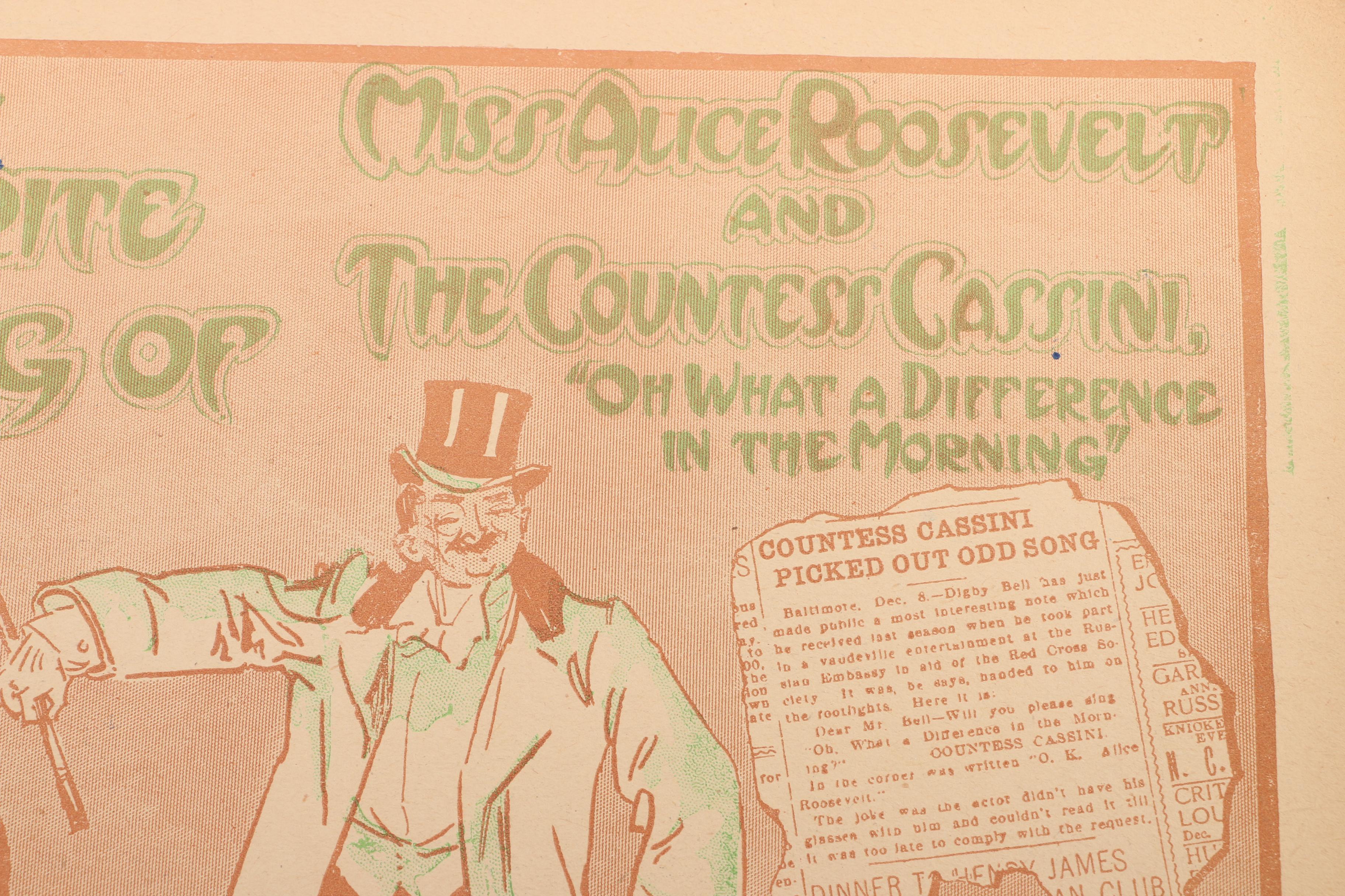 Socialite Alice Roosevelt Longworth Memorabilia and Sheet Music