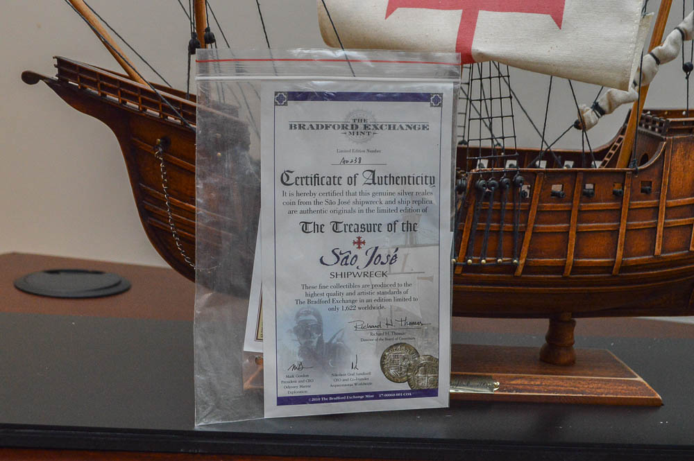 São José Model Ship and Silver Coin from Shipwreck