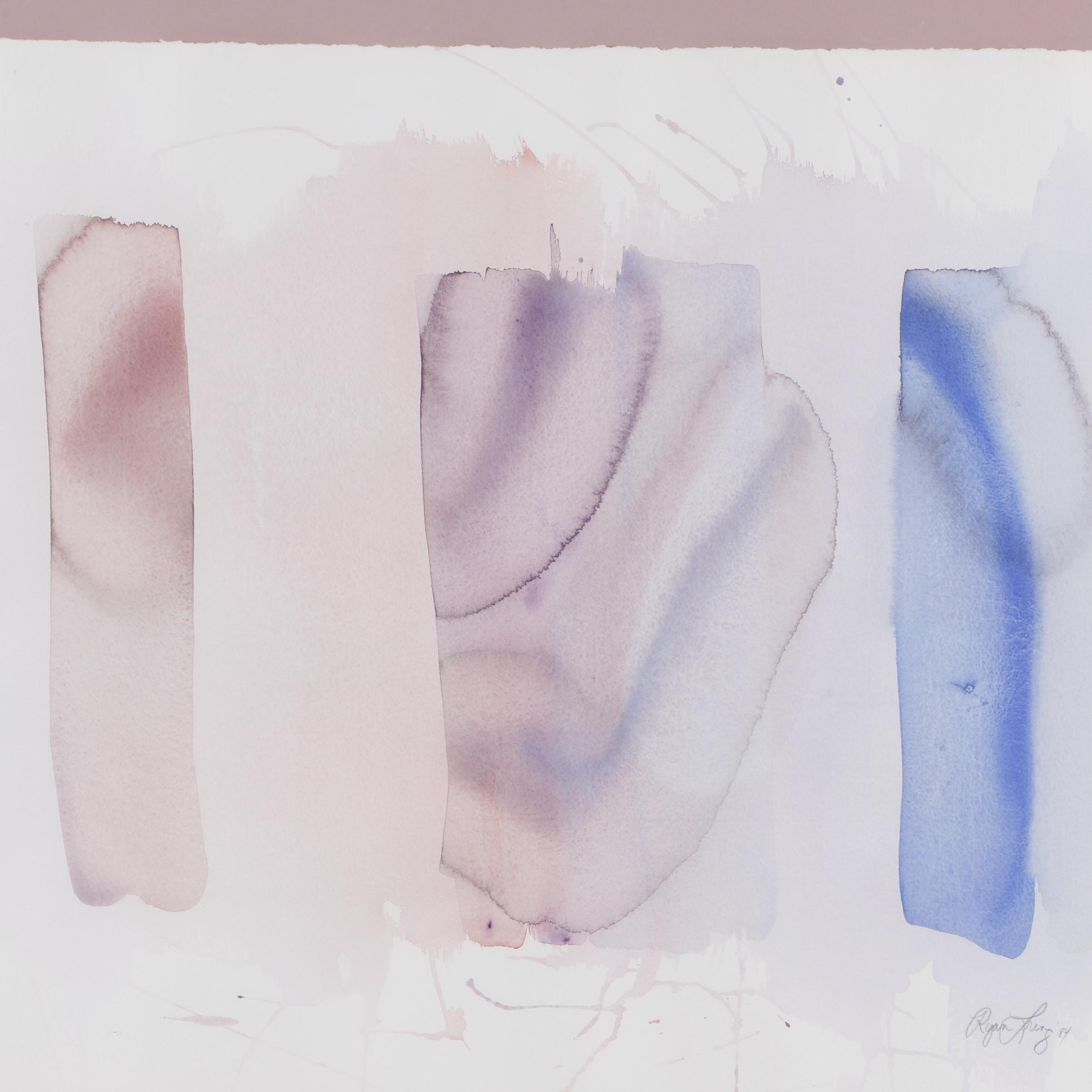 Ryan Loring 1984 Watercolor Painting of Abstract Composition