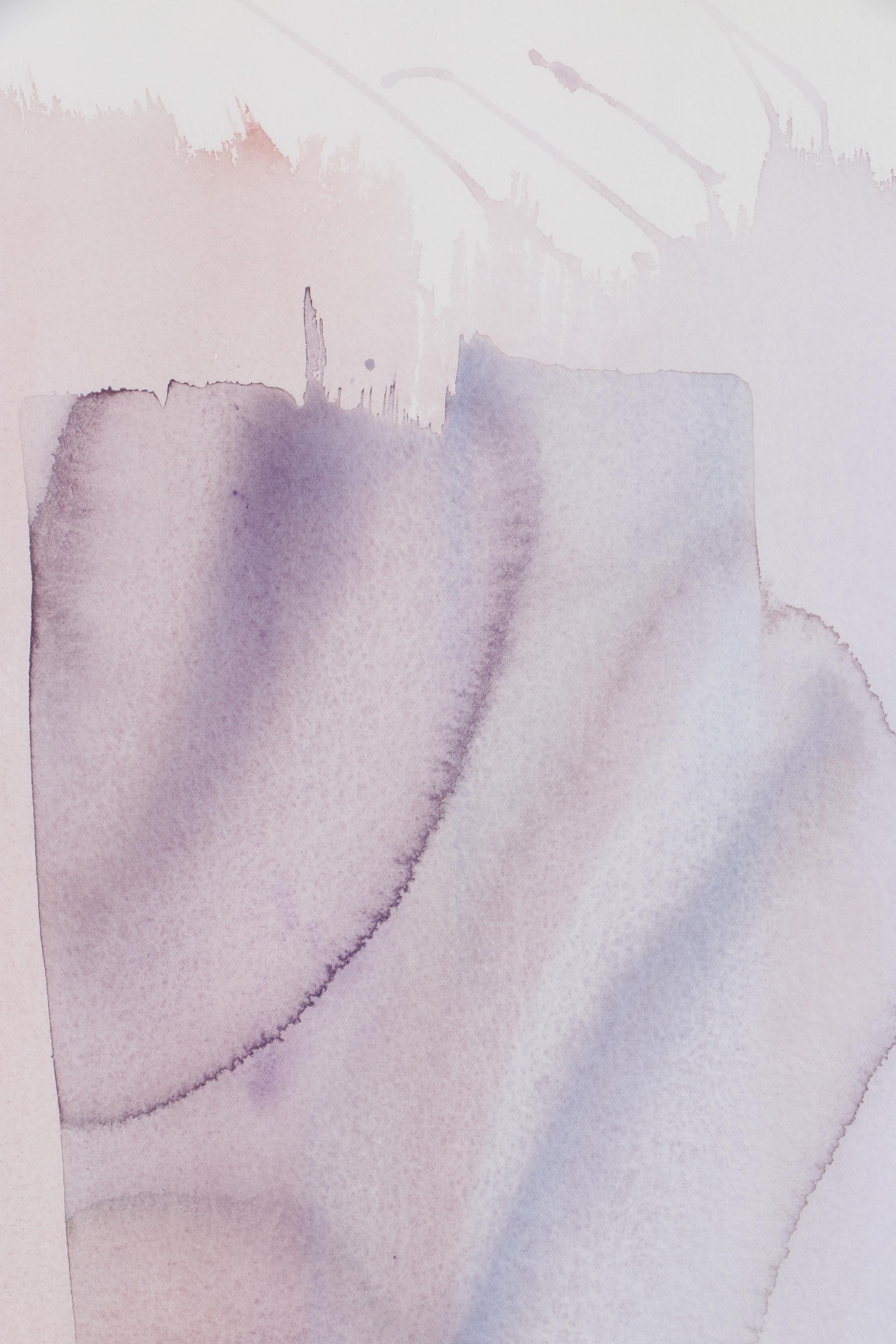 Ryan Loring 1984 Watercolor Painting of Abstract Composition