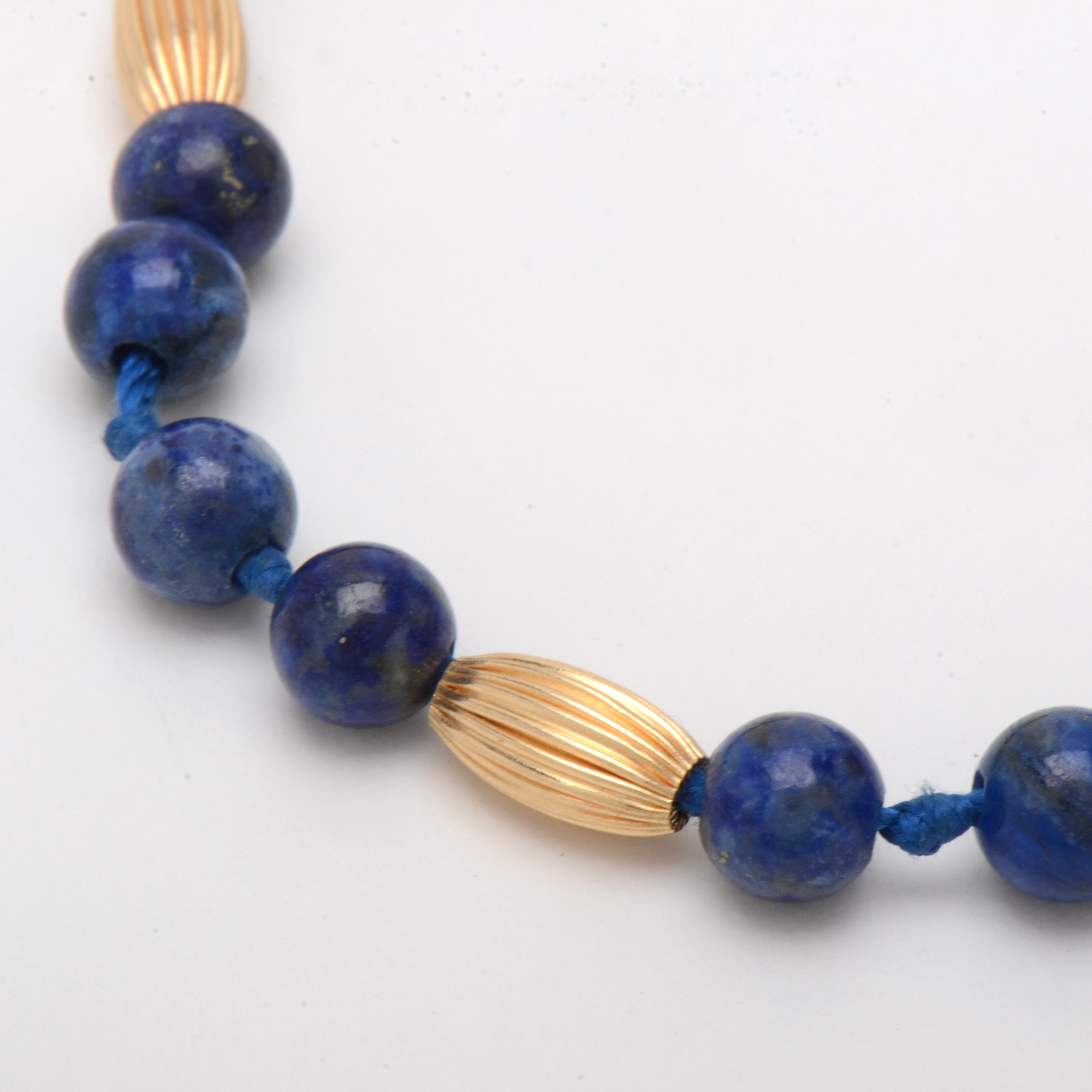 14K Yellow Gold Lapis Lazuli Bracelet