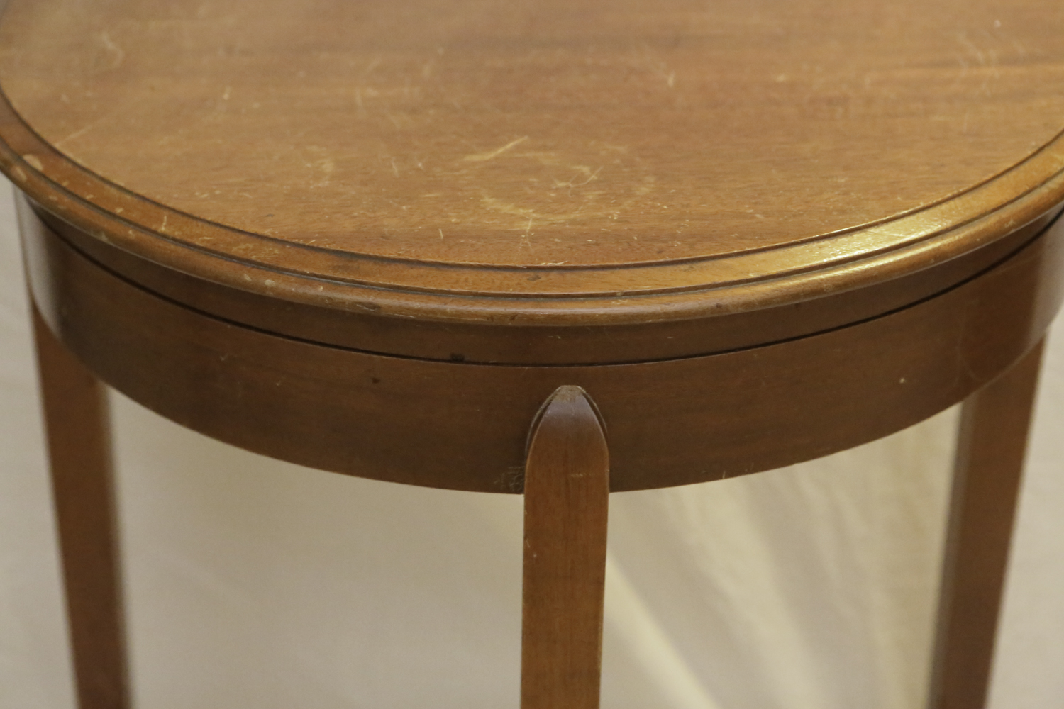 Vintage Mahogany Demilune Table with Flatware Storage