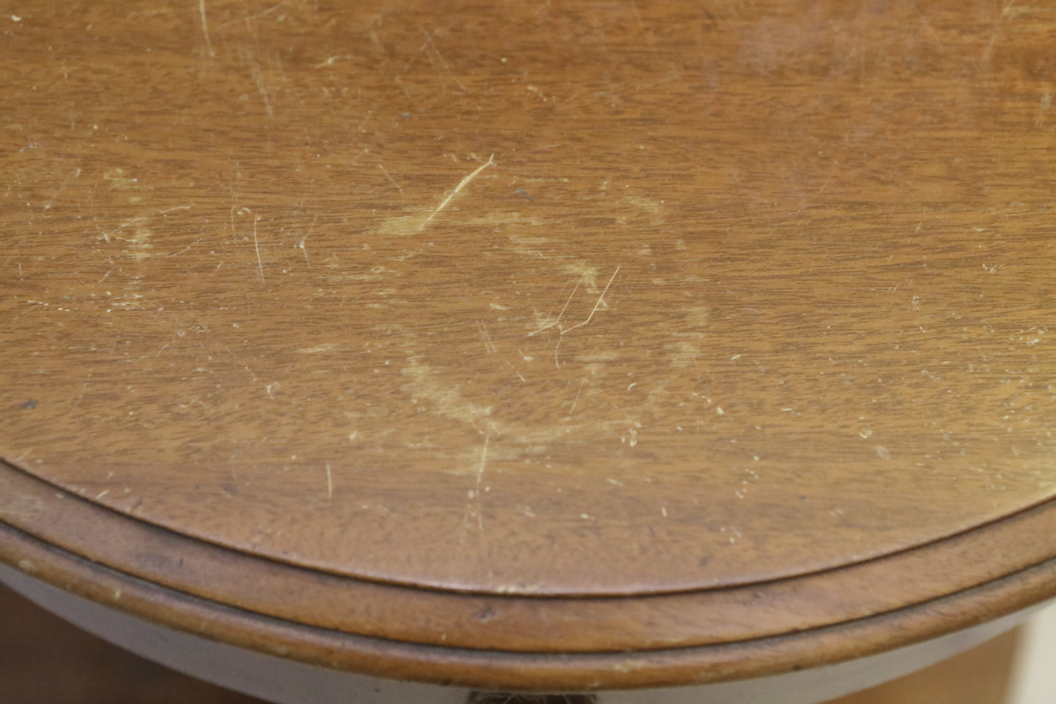 Vintage Mahogany Demilune Table with Flatware Storage