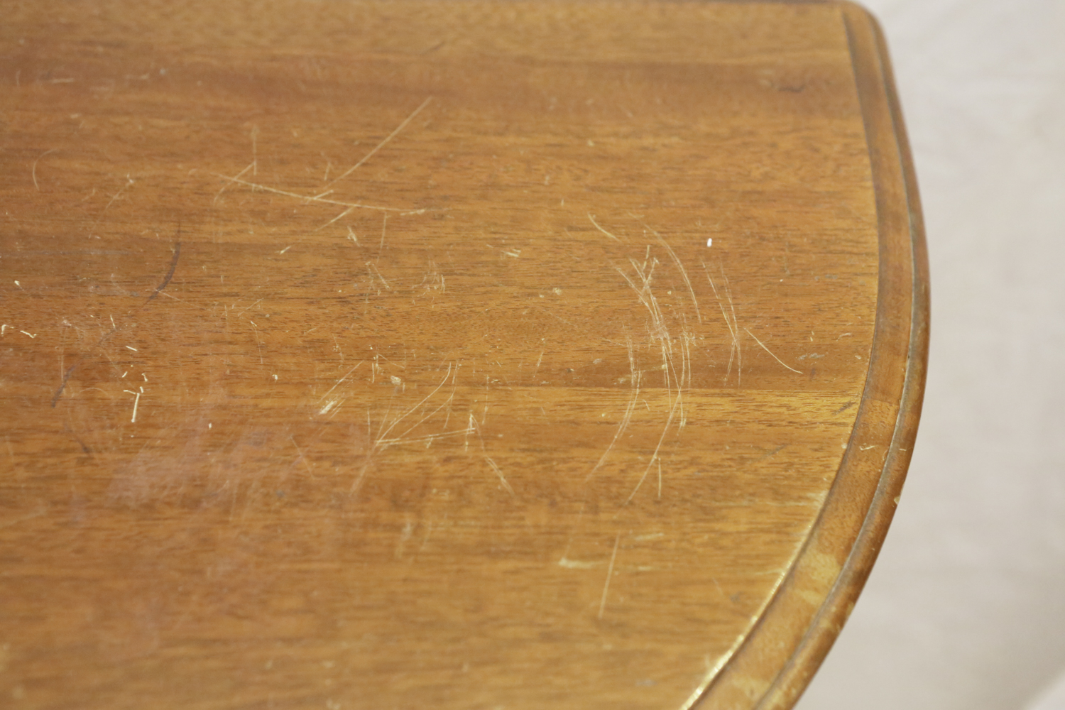 Vintage Mahogany Demilune Table with Flatware Storage