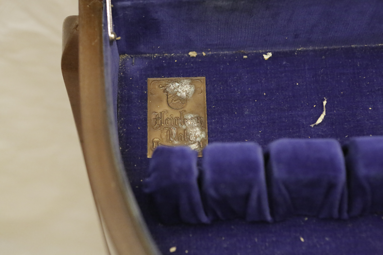 Vintage Mahogany Demilune Table with Flatware Storage