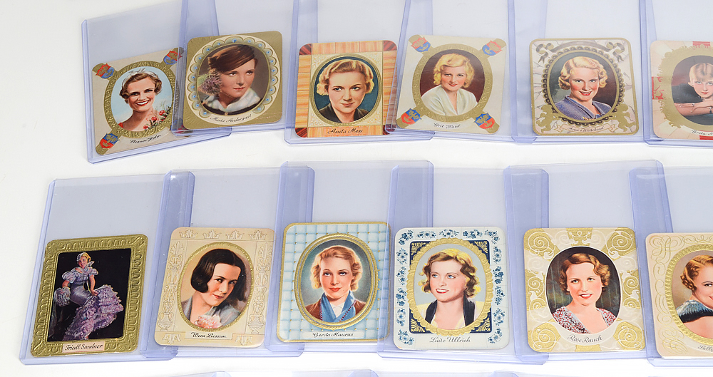 Fifty-Four 1934 "Kur Mark" German Cinema Stars Cigarettes Trading Cards