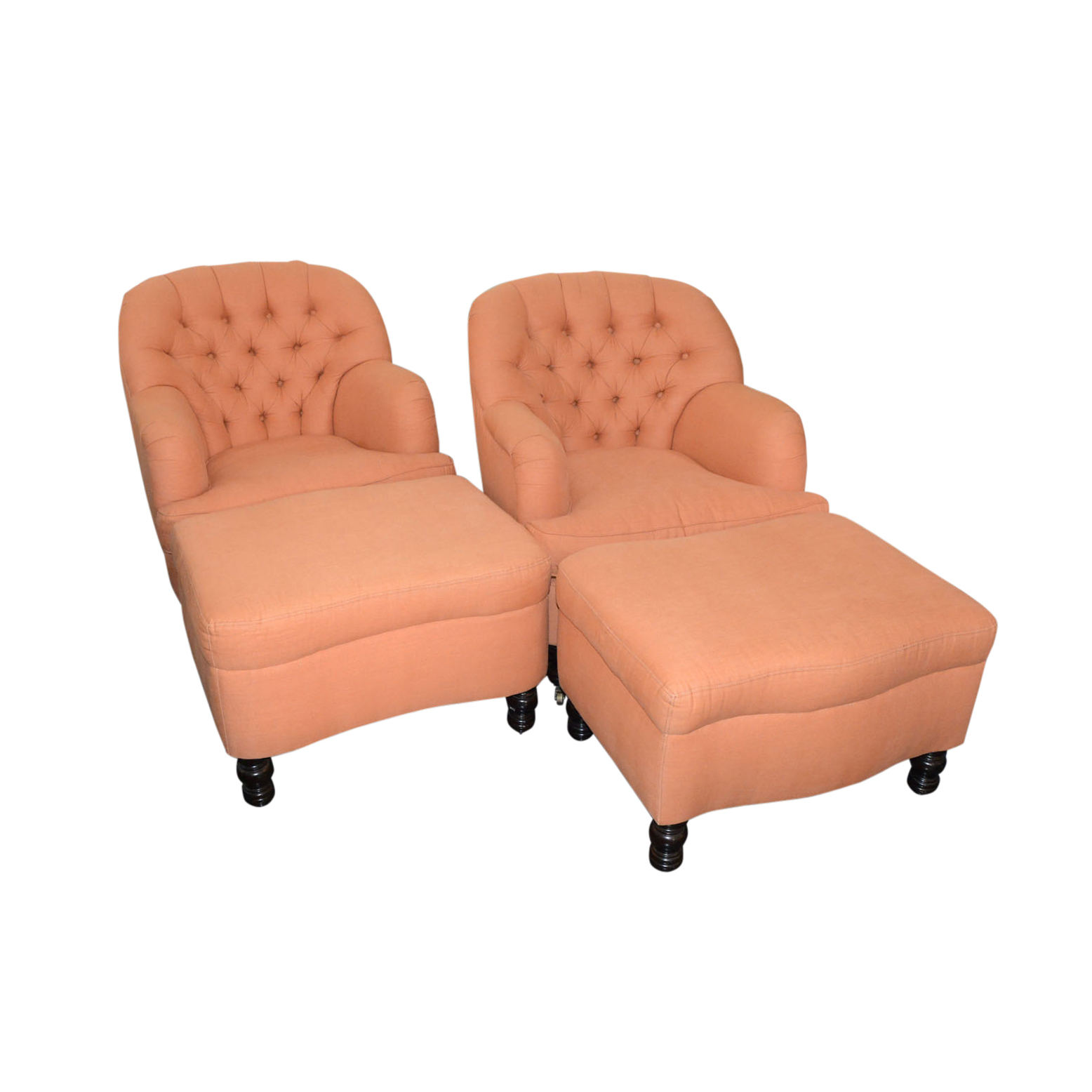 Pair of Lounge Chairs with Ottomans by Cisco Brothers