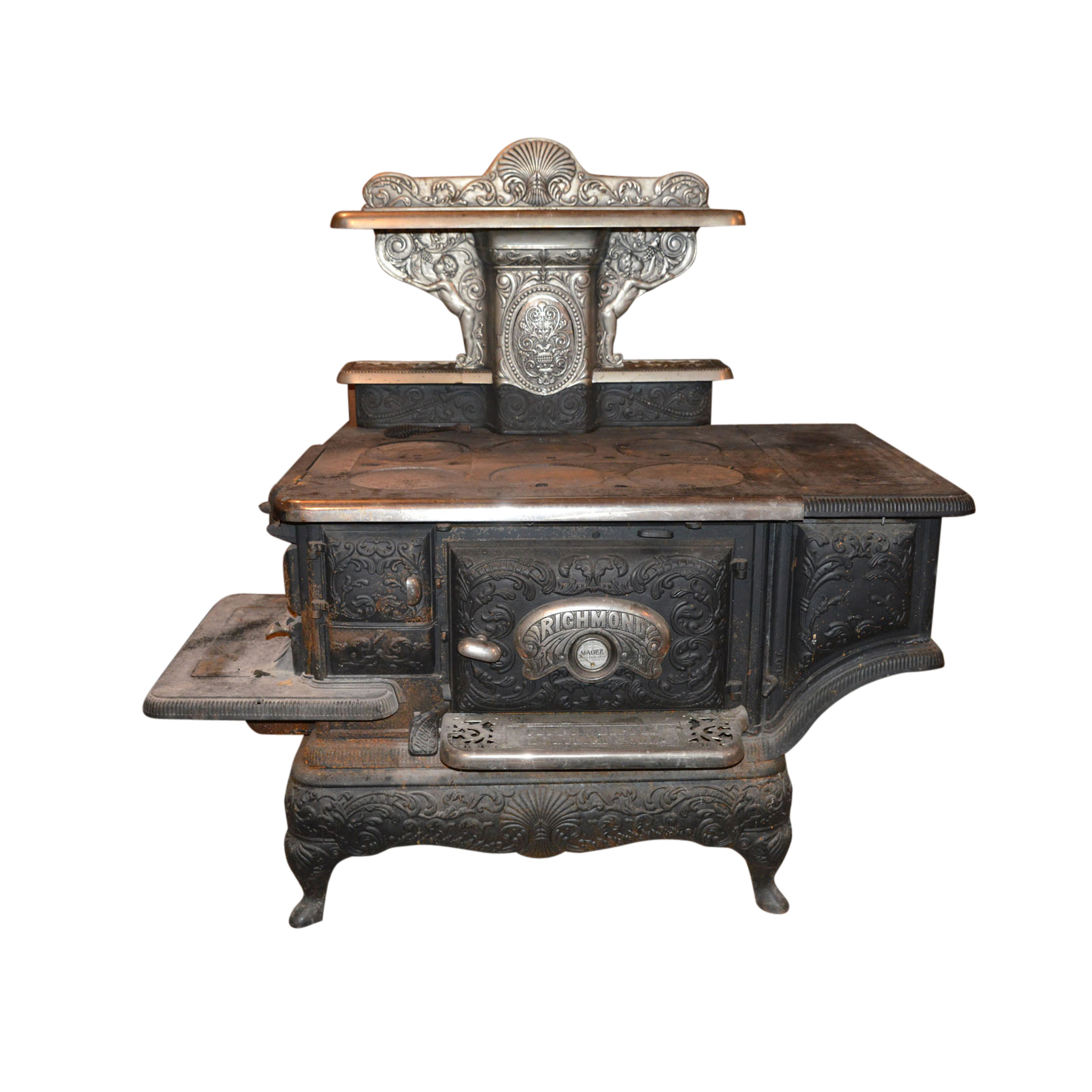 Antique Cast Iron Wood Burning Range by Olds and Whipple