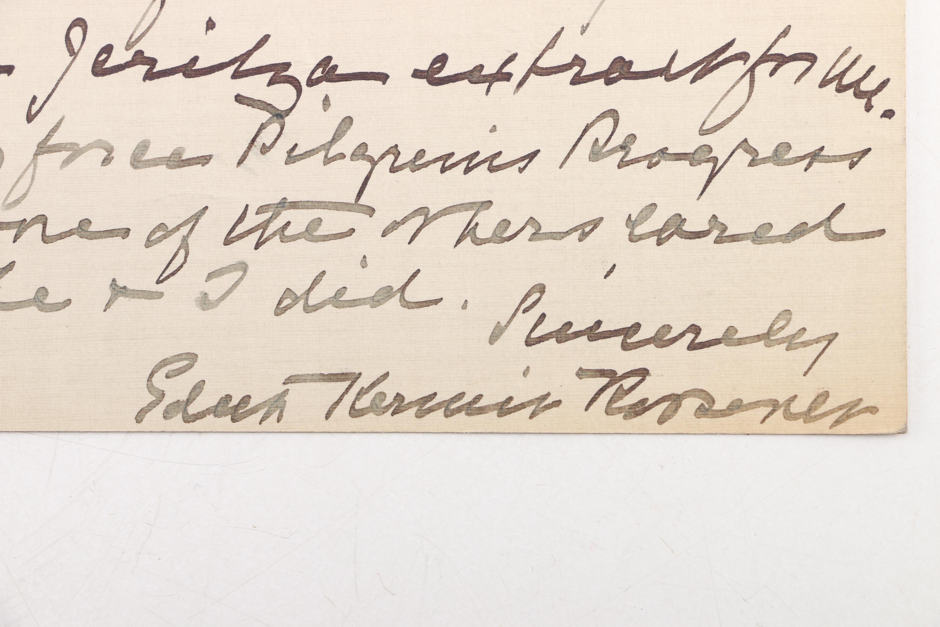 1916 Handwritten Note from Mrs. Edith Roosevelt on Sagamore Hill Card