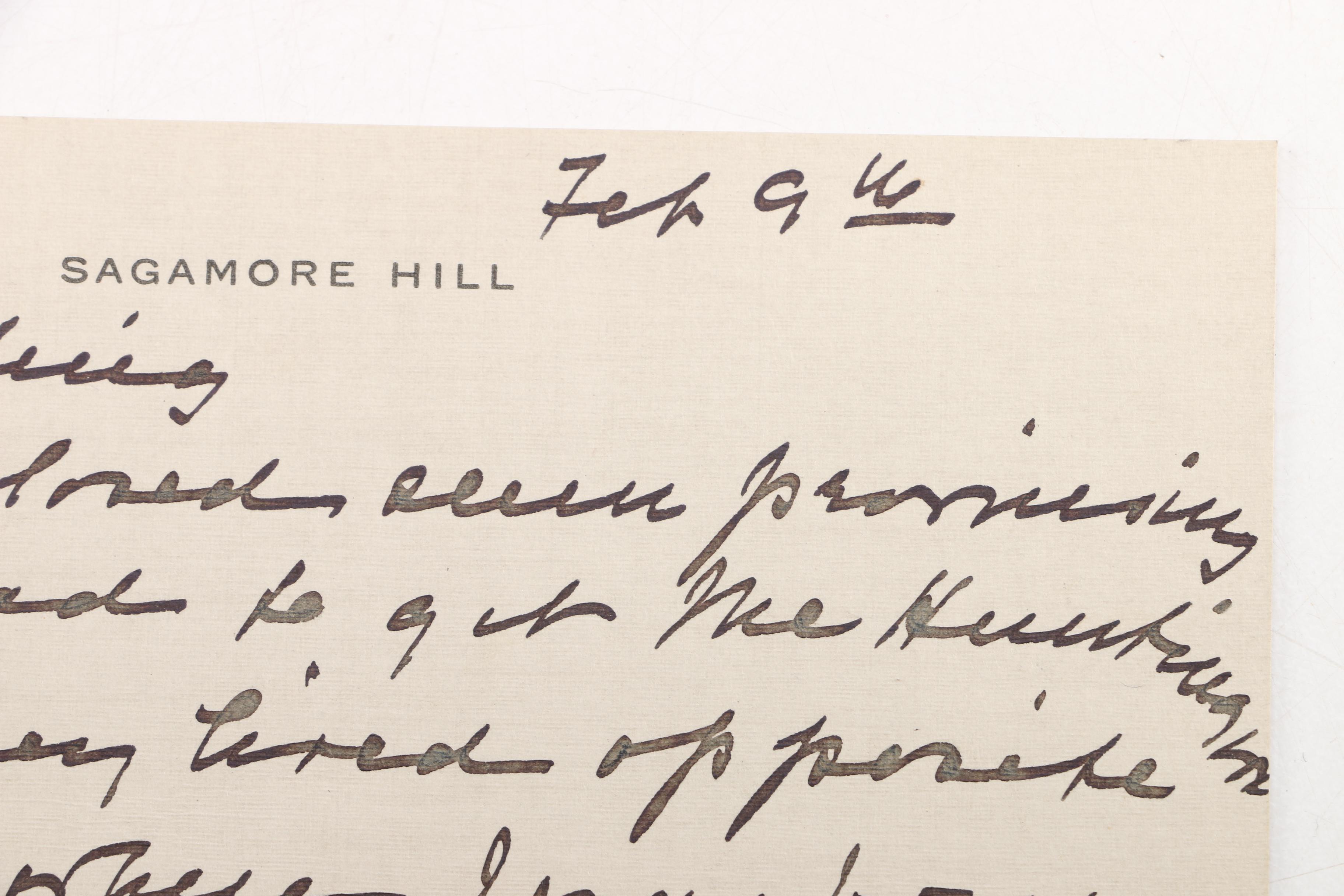 1916 Handwritten Note from Mrs. Edith Roosevelt on Sagamore Hill Card