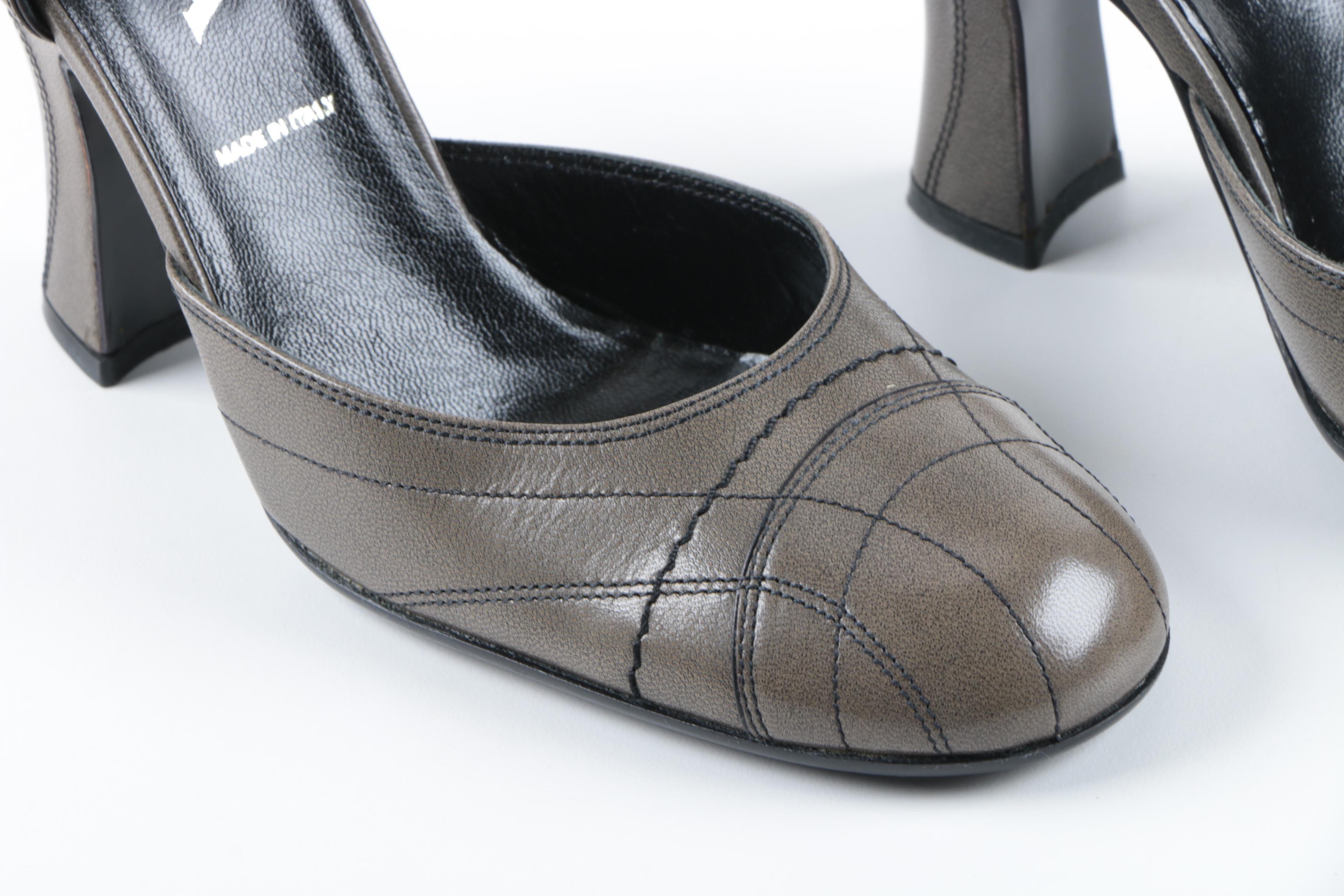 Prada Heels with Decorative Stitching