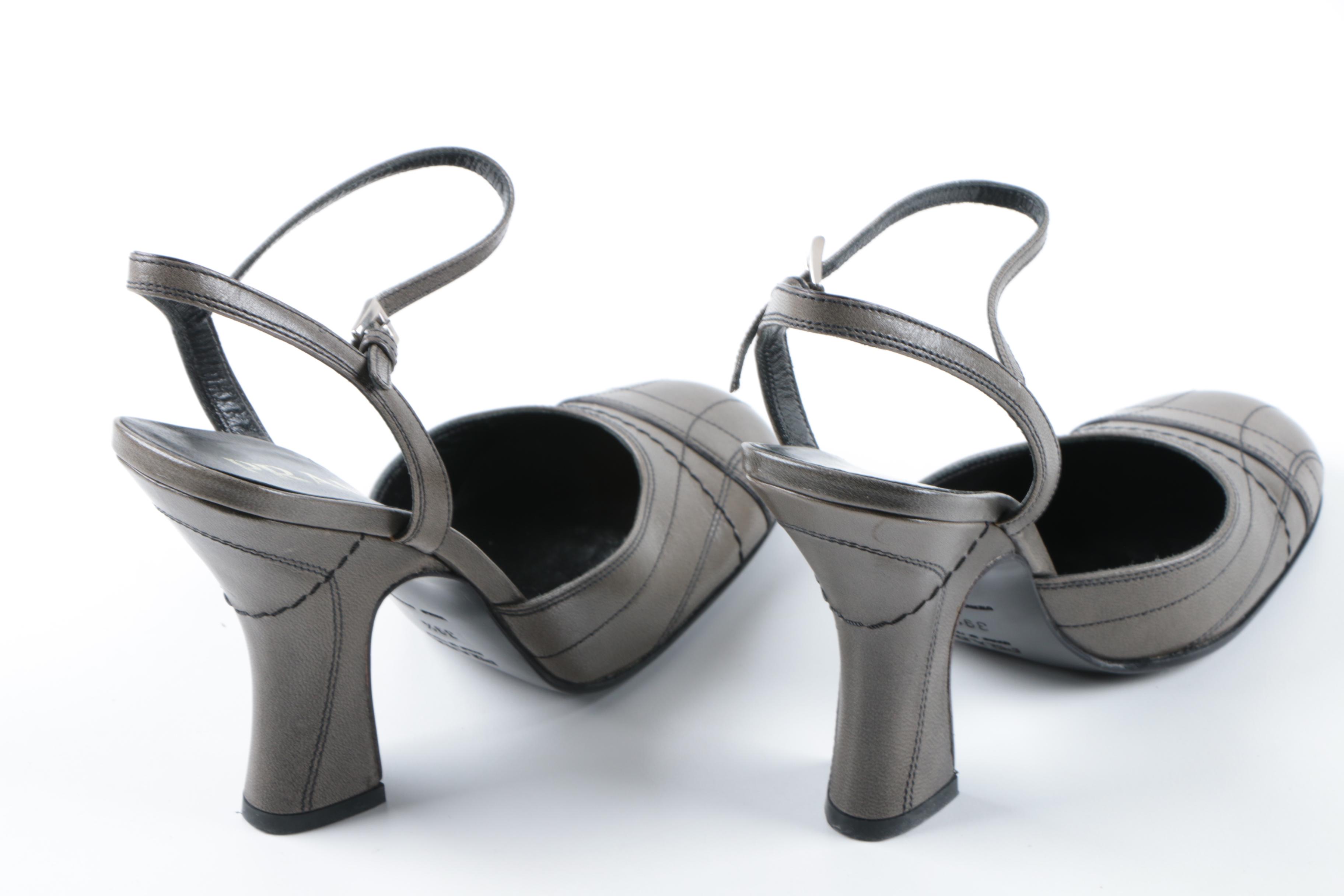 Prada Heels with Decorative Stitching