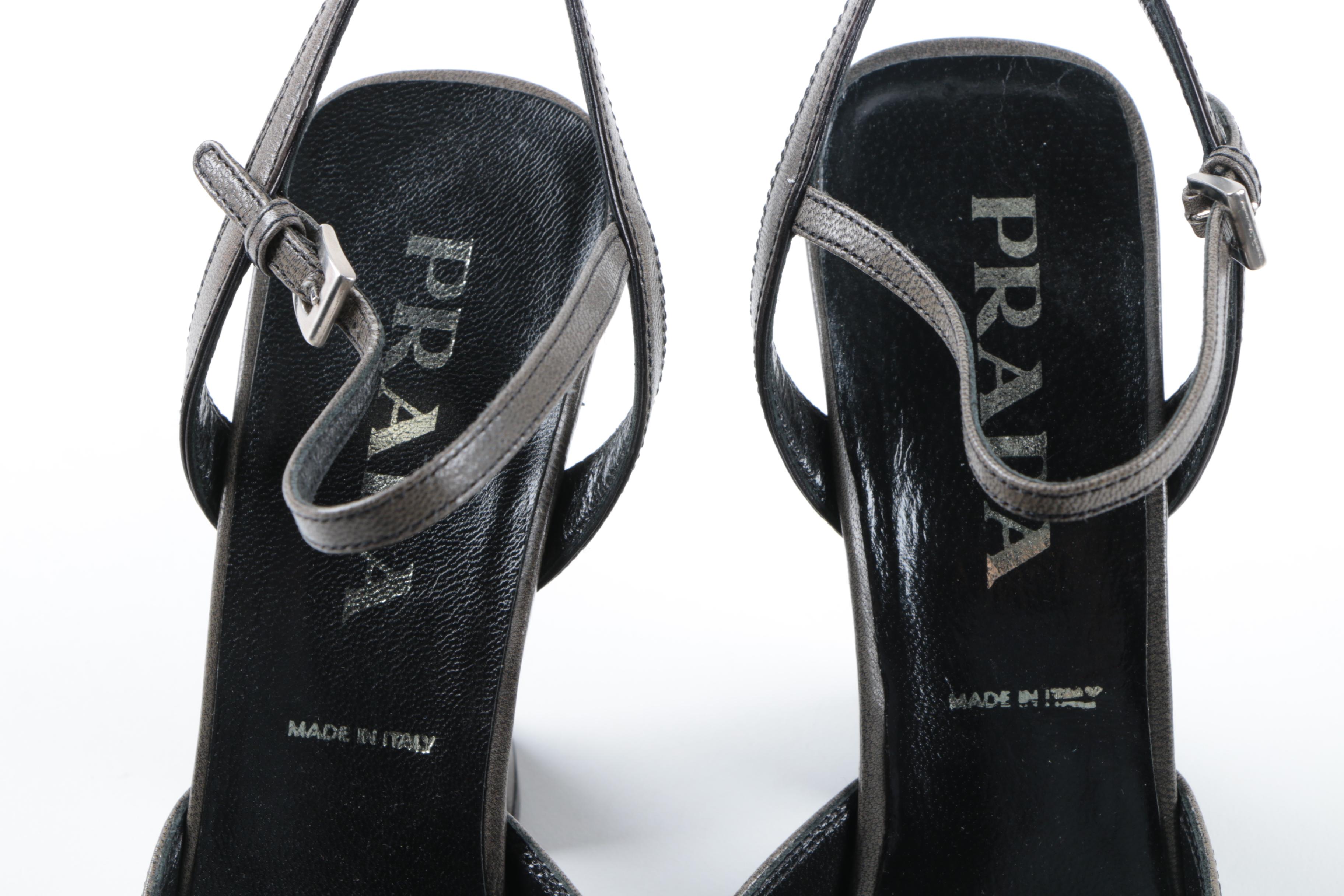 Prada Heels with Decorative Stitching