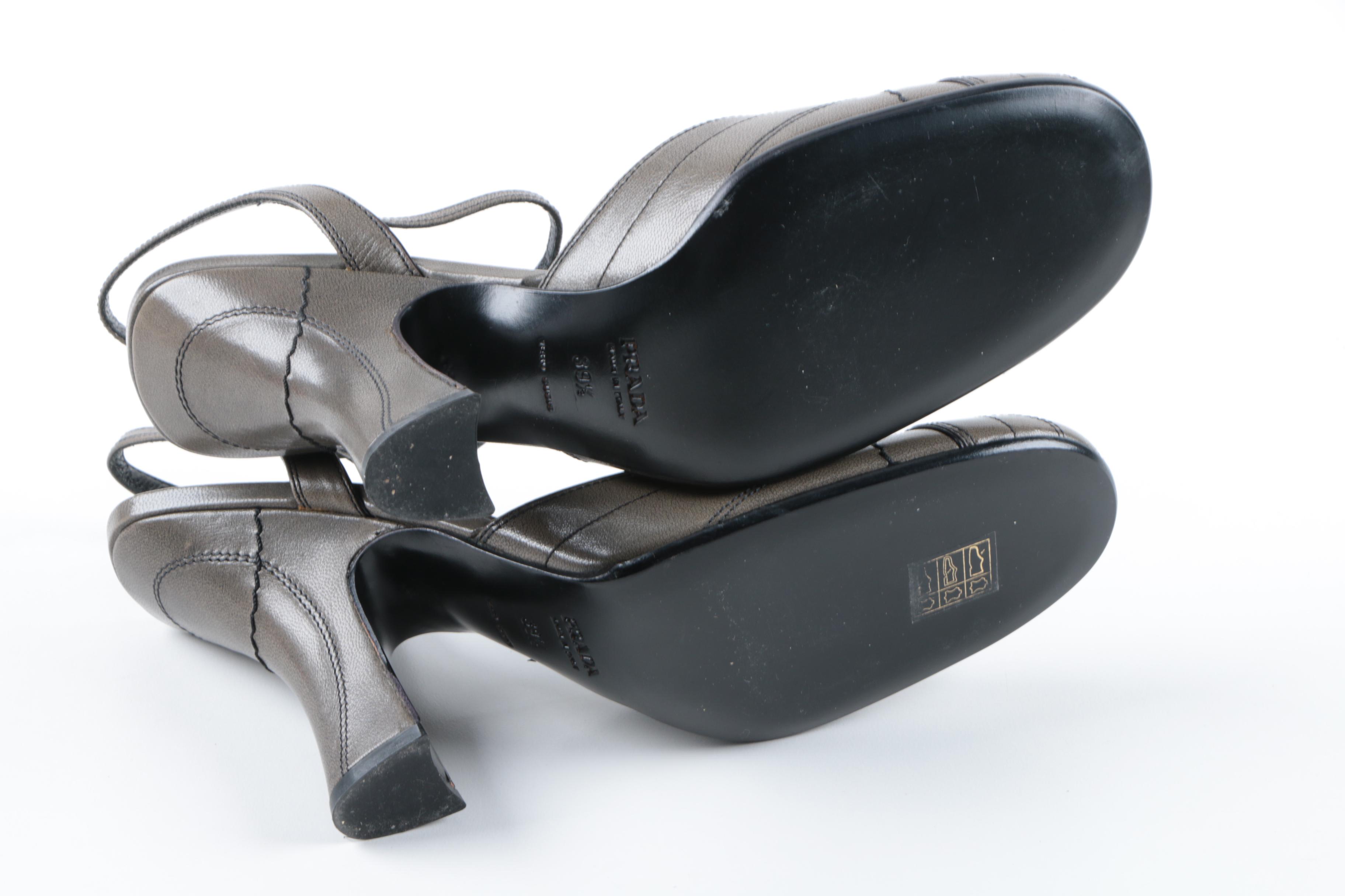 Prada Heels with Decorative Stitching