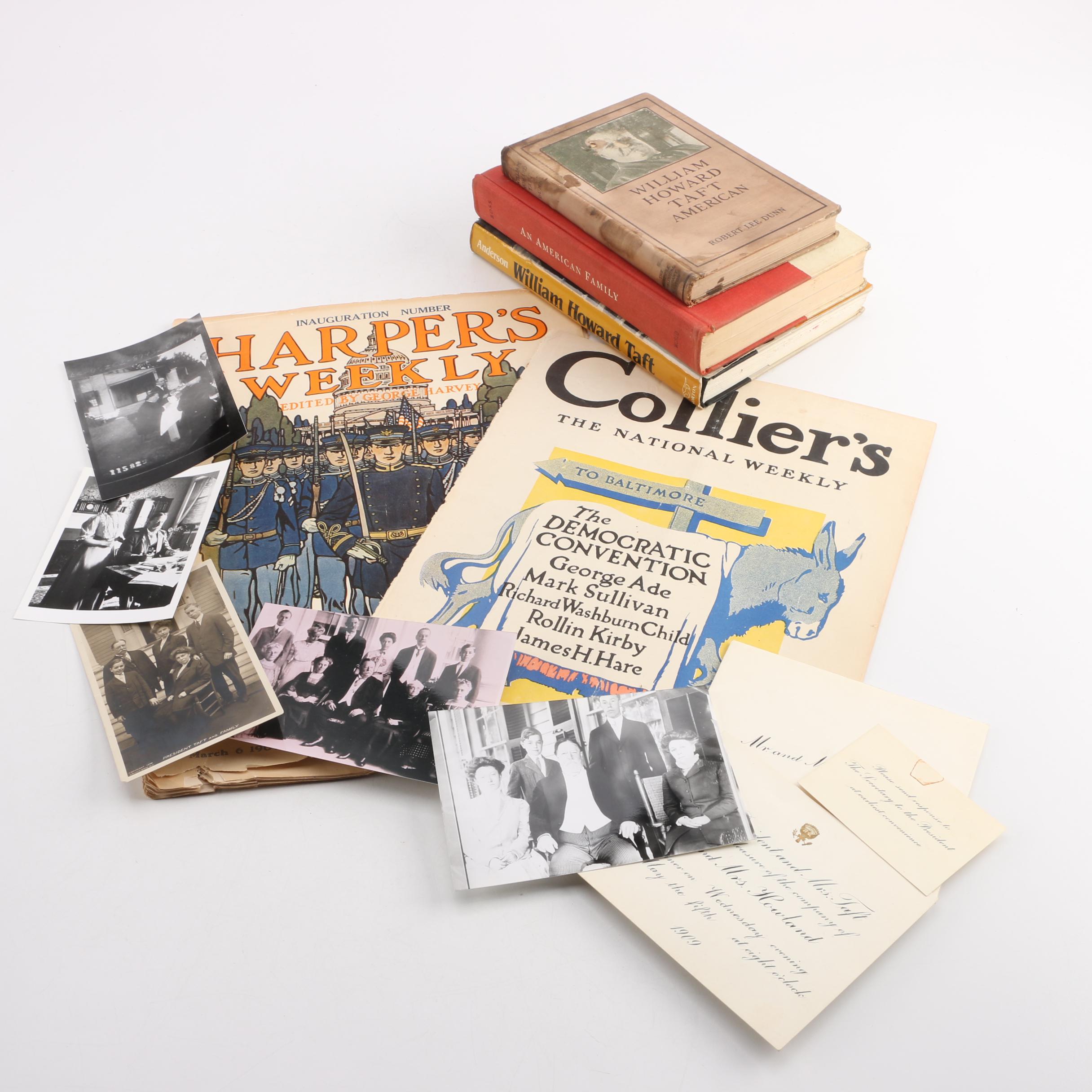 President Taft White House Dinner Invitation, Family Photos, Books and Ephemera