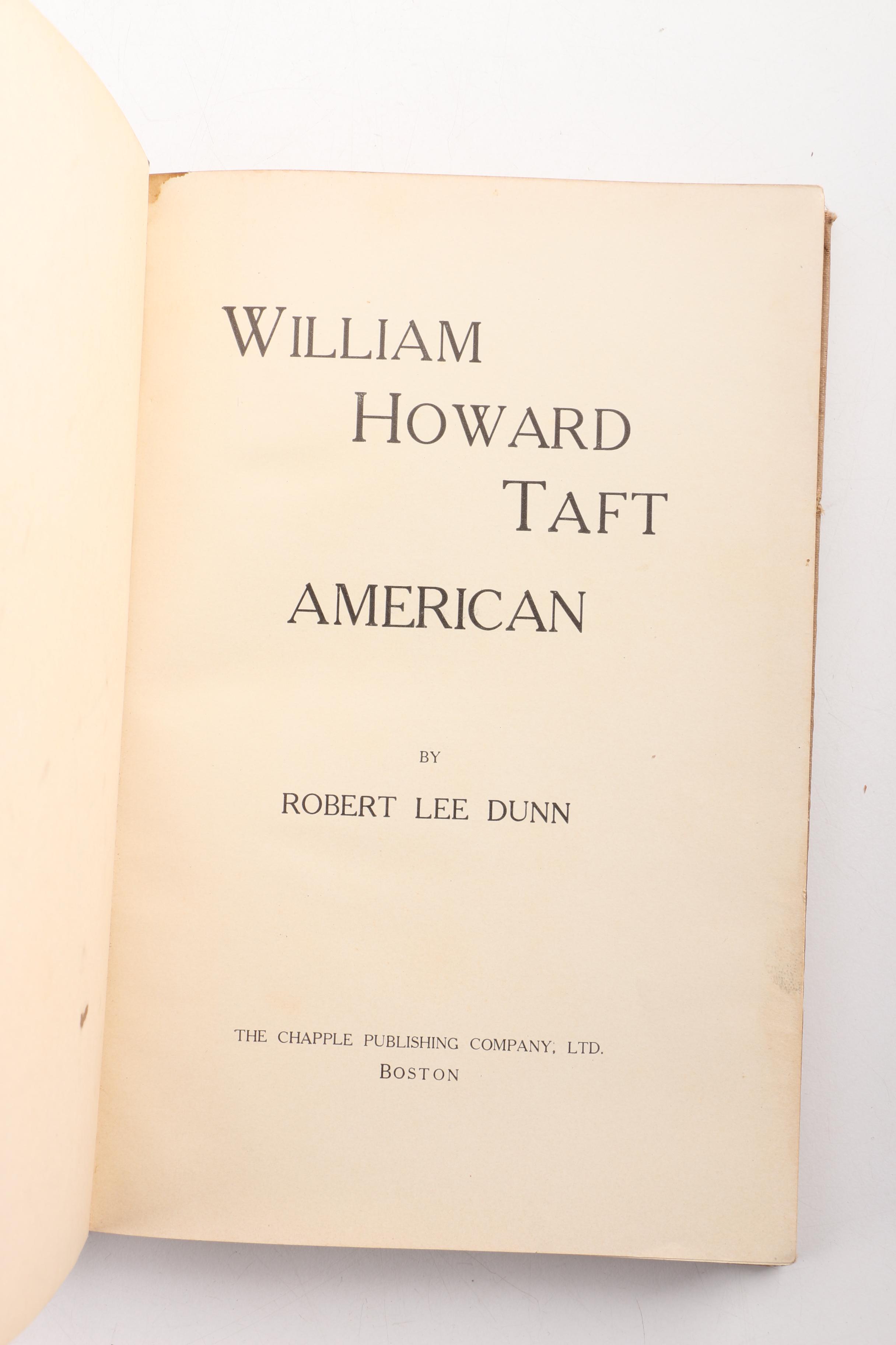 President Taft White House Dinner Invitation, Family Photos, Books and Ephemera