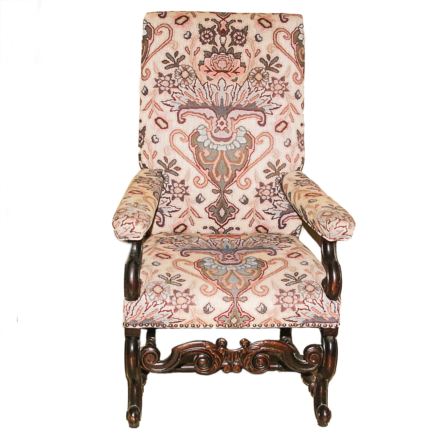 Louis XIV Style Upholstered Armchair