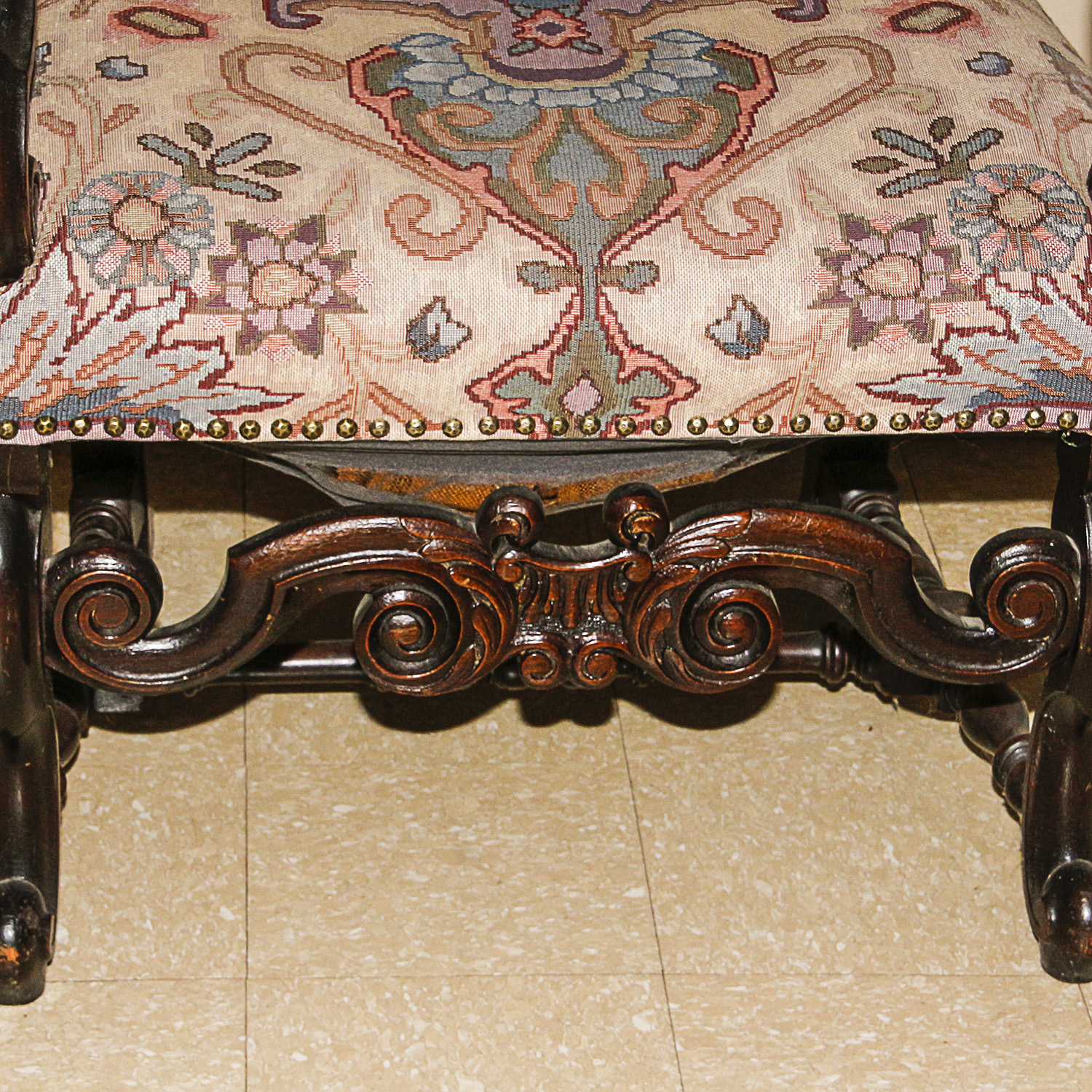 Louis XIV Style Upholstered Armchair