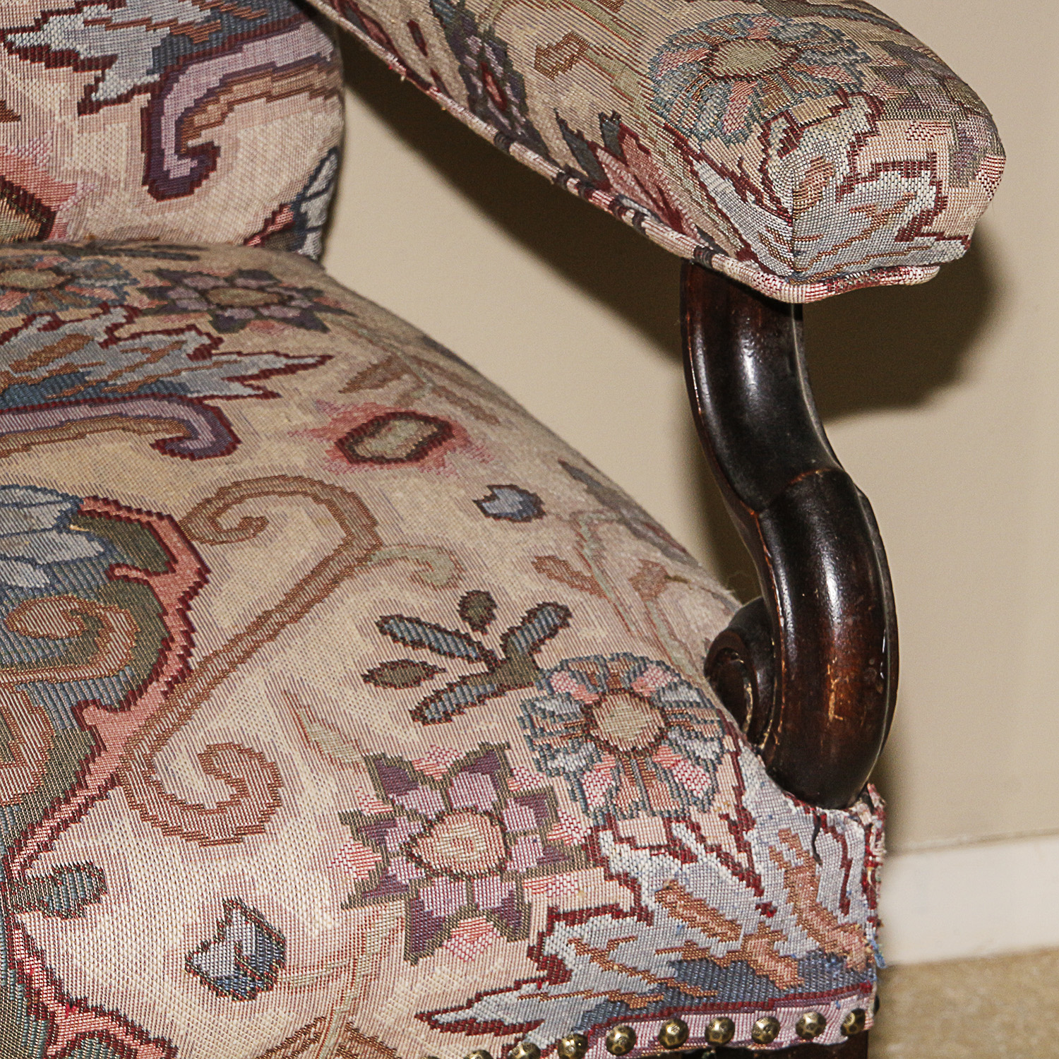 Louis XIV Style Upholstered Armchair