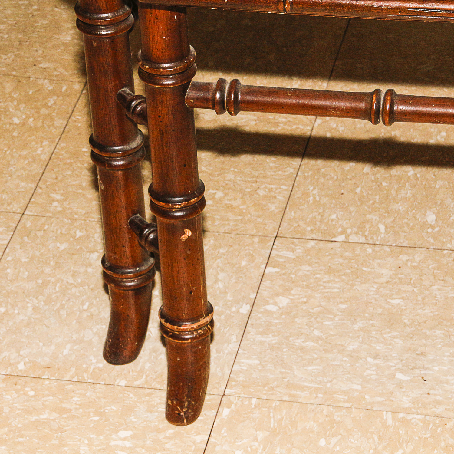 Mahogany Finished Glass Topped Coffee Table