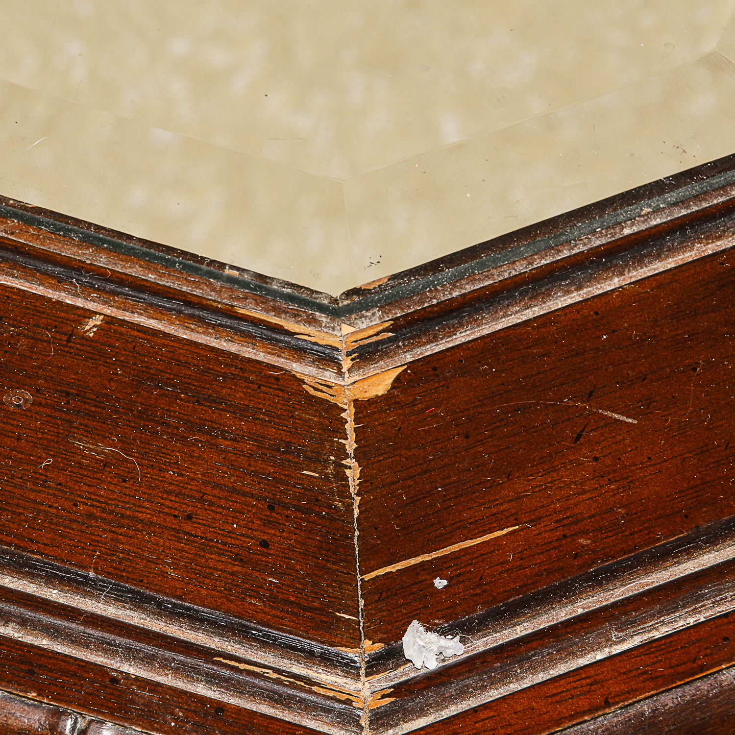 Mahogany Finished Glass Topped Coffee Table