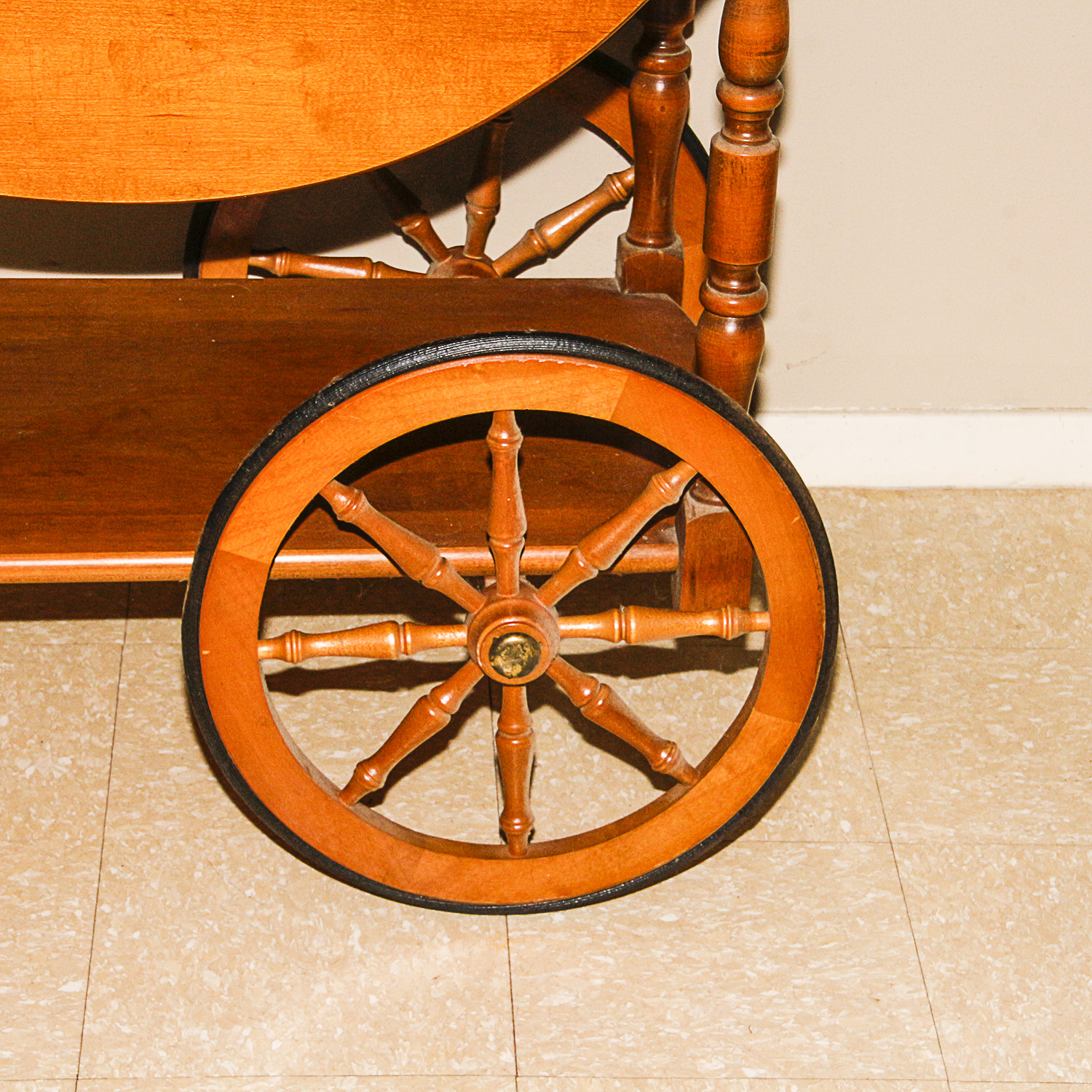 Vintage Drop Leaf Maple Tea Cart
