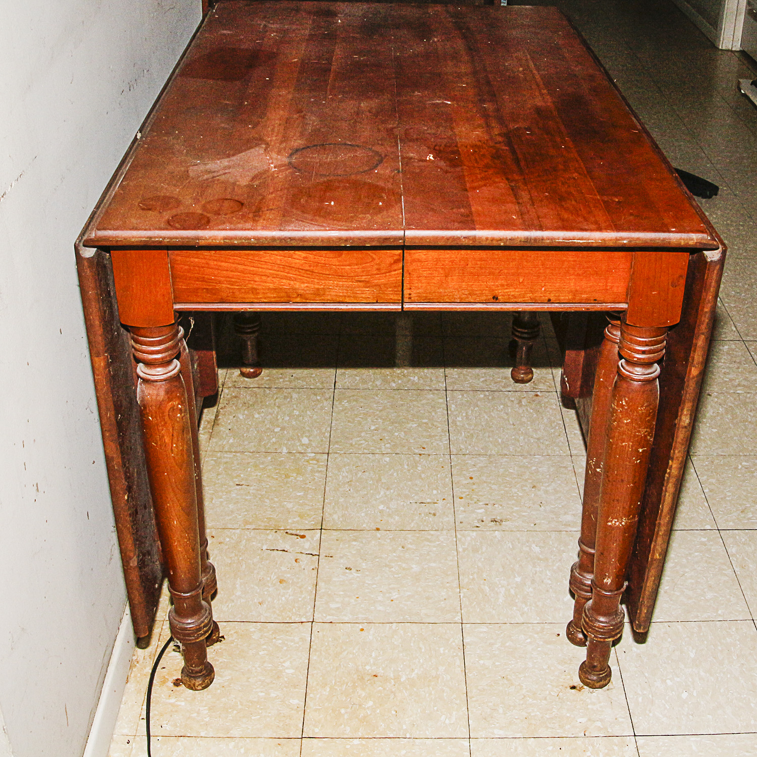 Vintage Cherry Drop Leaf Dining Table