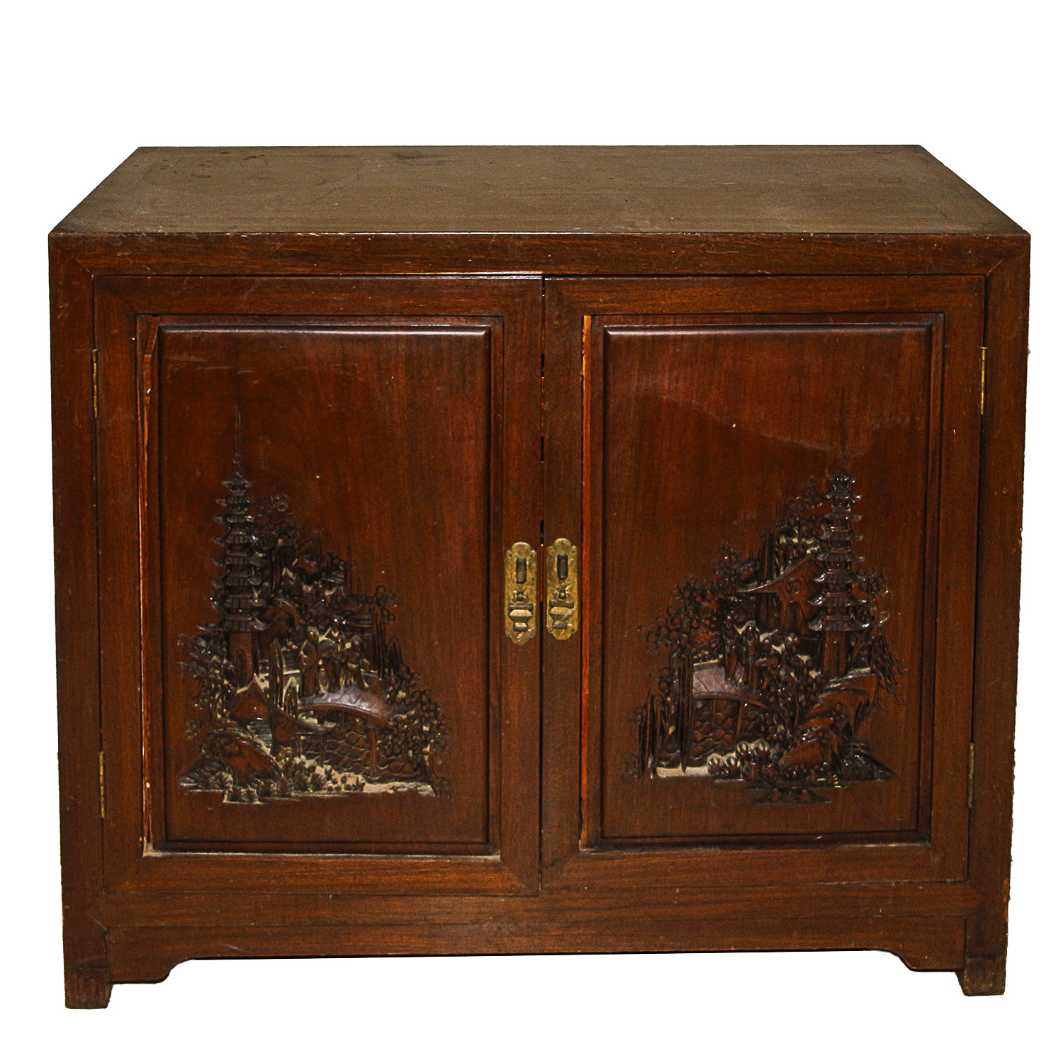 Vintage Asian Inspired Teak Cabinet