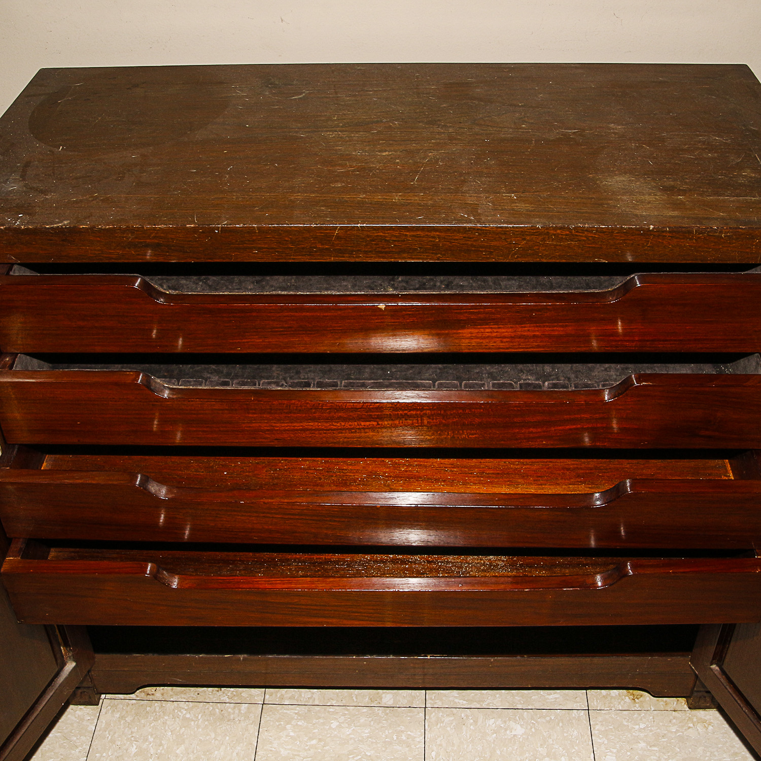 Vintage Asian Inspired Teak Cabinet
