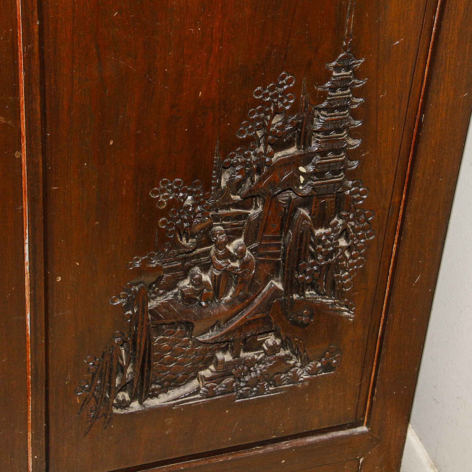 Vintage Asian Inspired Teak Cabinet