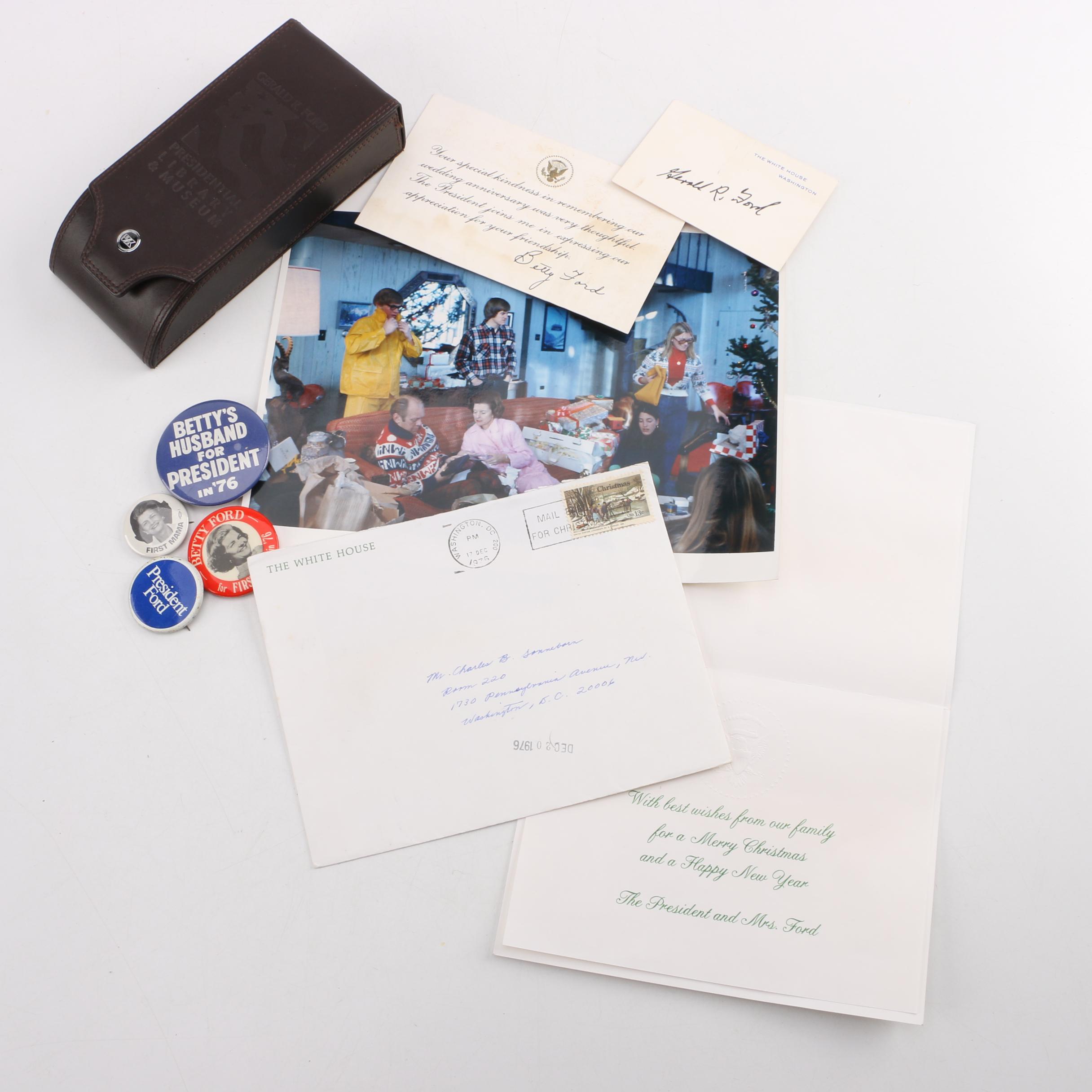 Gerald and First Lady Betty Ford Memorabilia including official White House Card